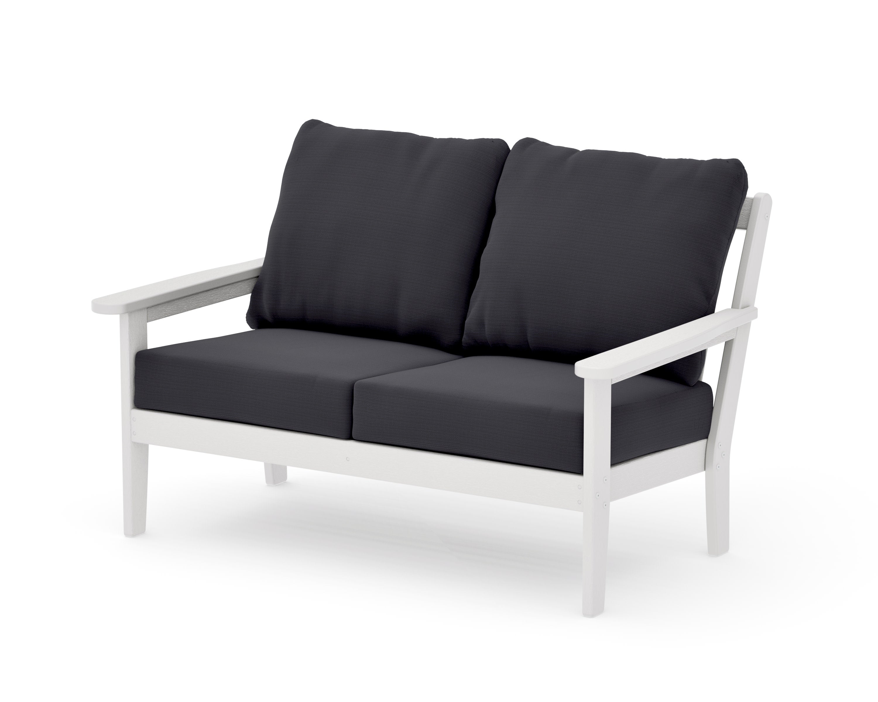 Cottage Deep Seating Loveseat in Vintage White / Midnight Linen