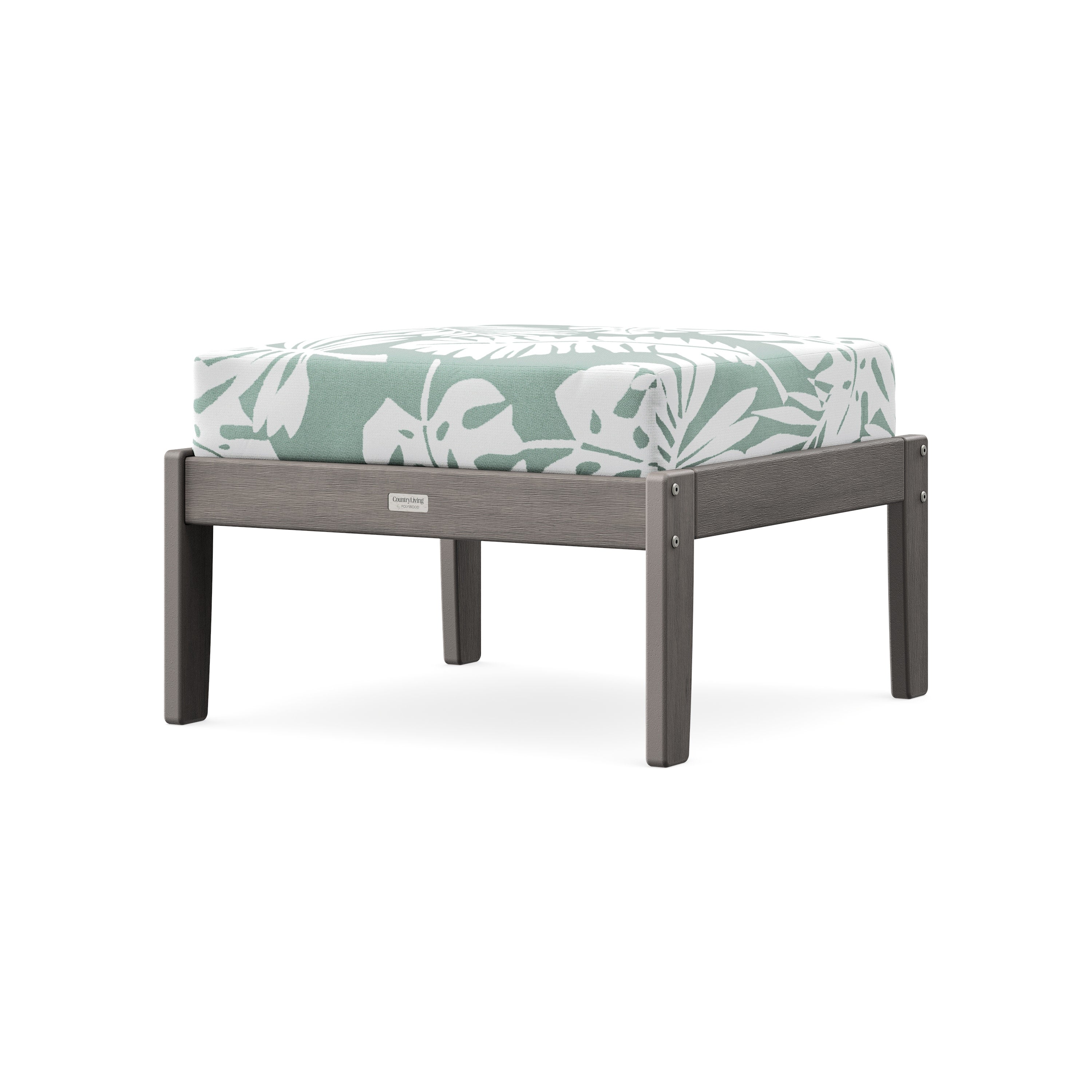 Cottage Deep Seating Ottoman in Driftwood / Leaf Glacier Spa