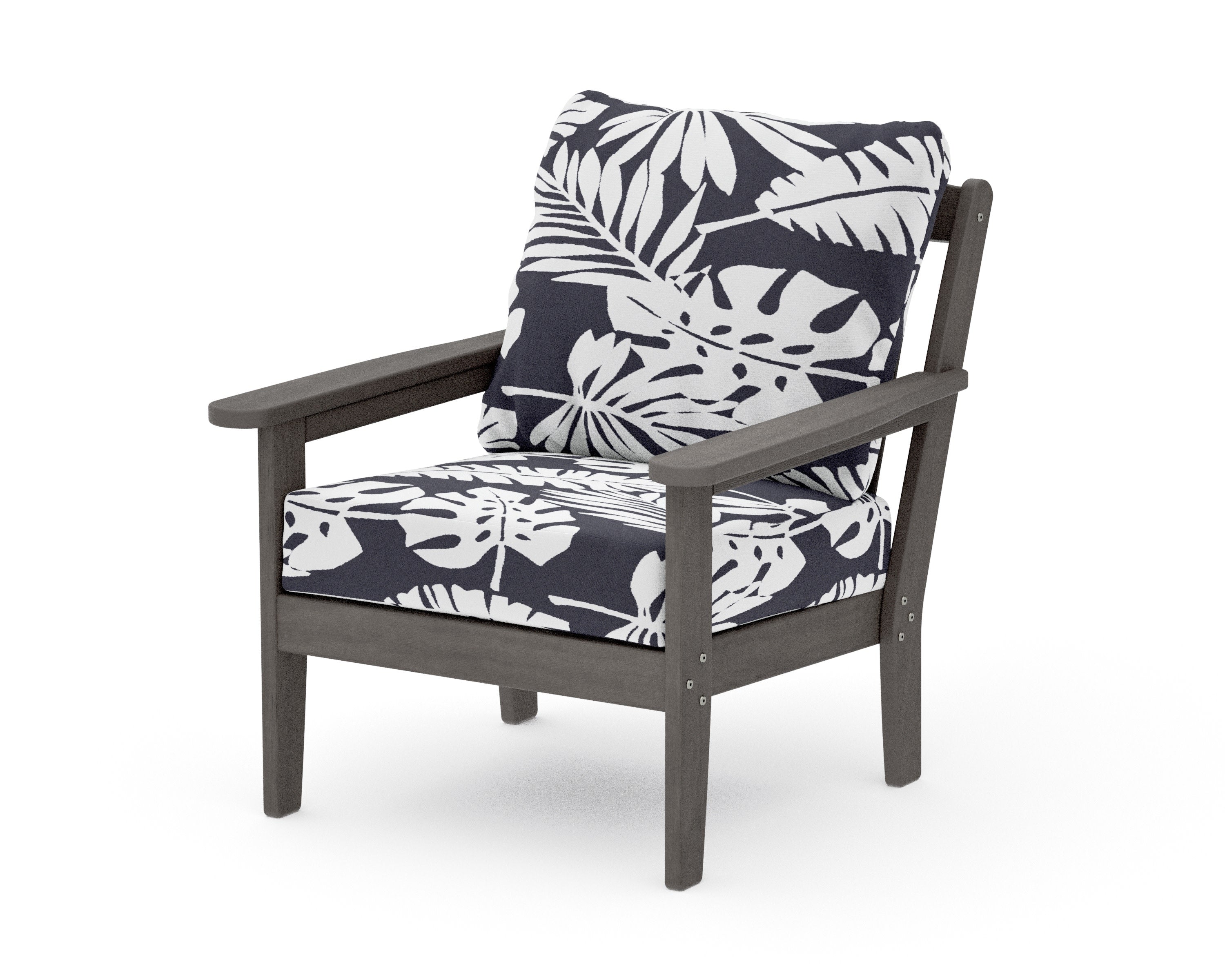 Cottage Deep Seating Chair in Driftwood / Leaf Navy
