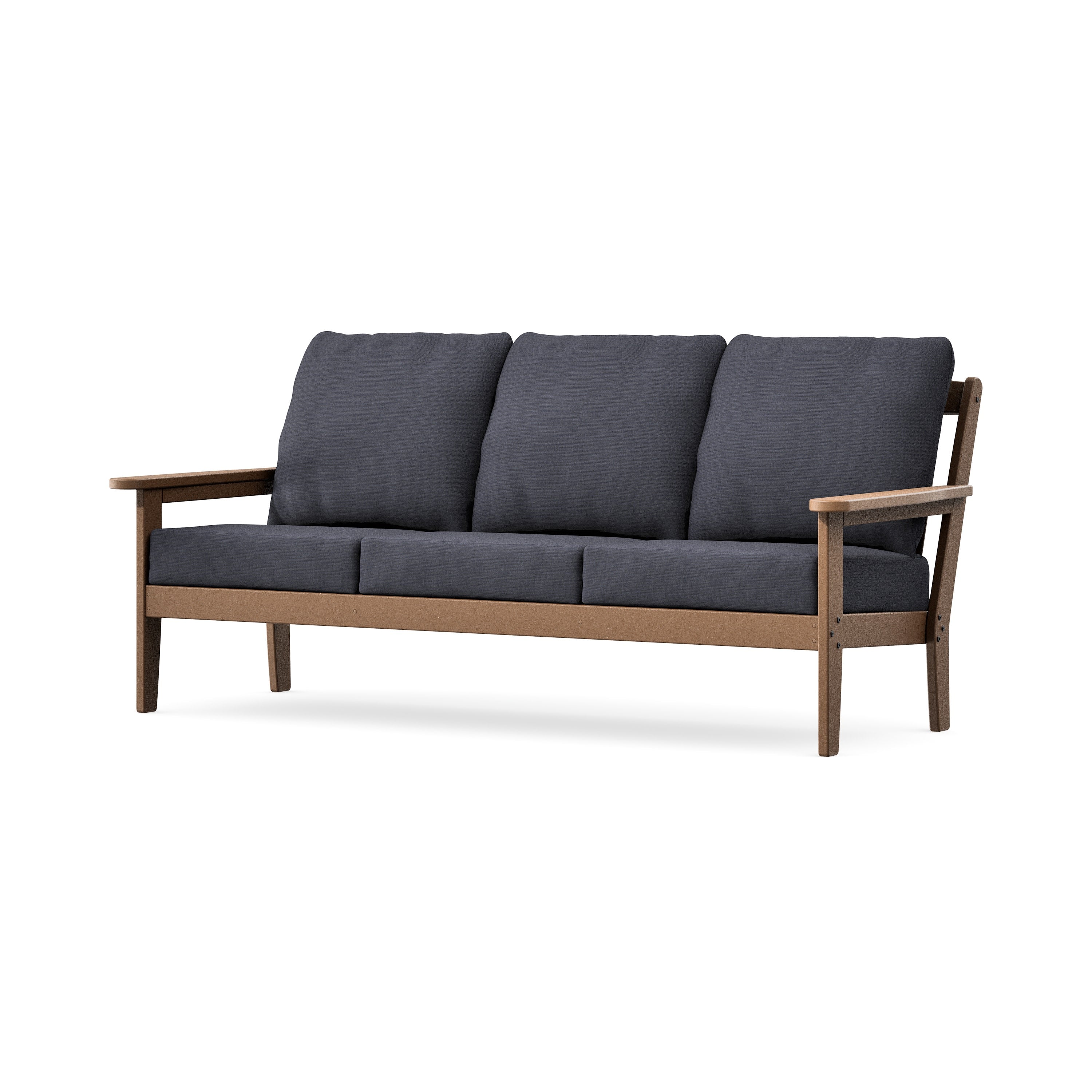 Cottage Deep Seating Sofa in Teak / Midnight Linen