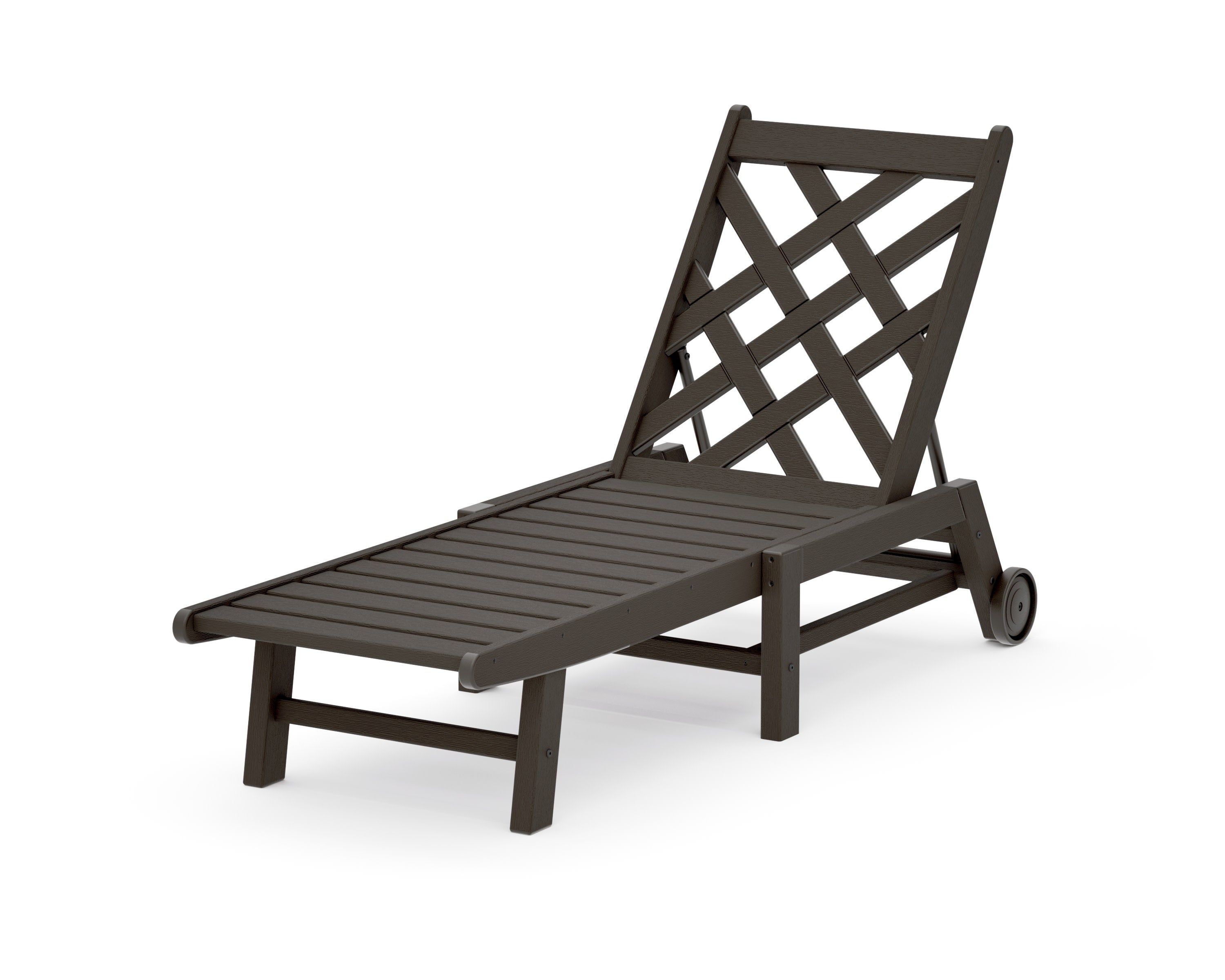 Wovendale Chaise with Wheels in Vintage Coffee