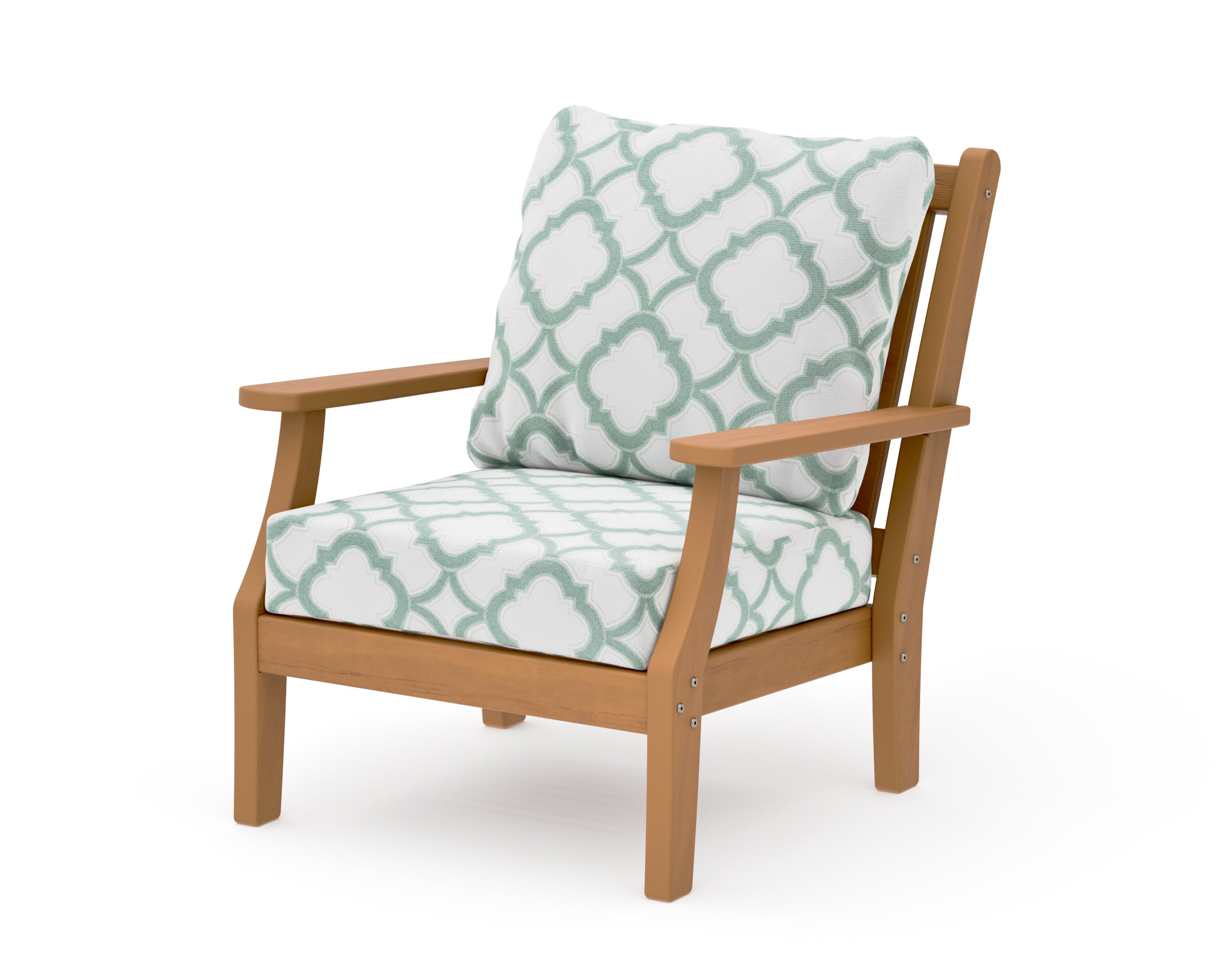 Wovendale Deep Seating Chair in Natural / Trellis Glacier Spa