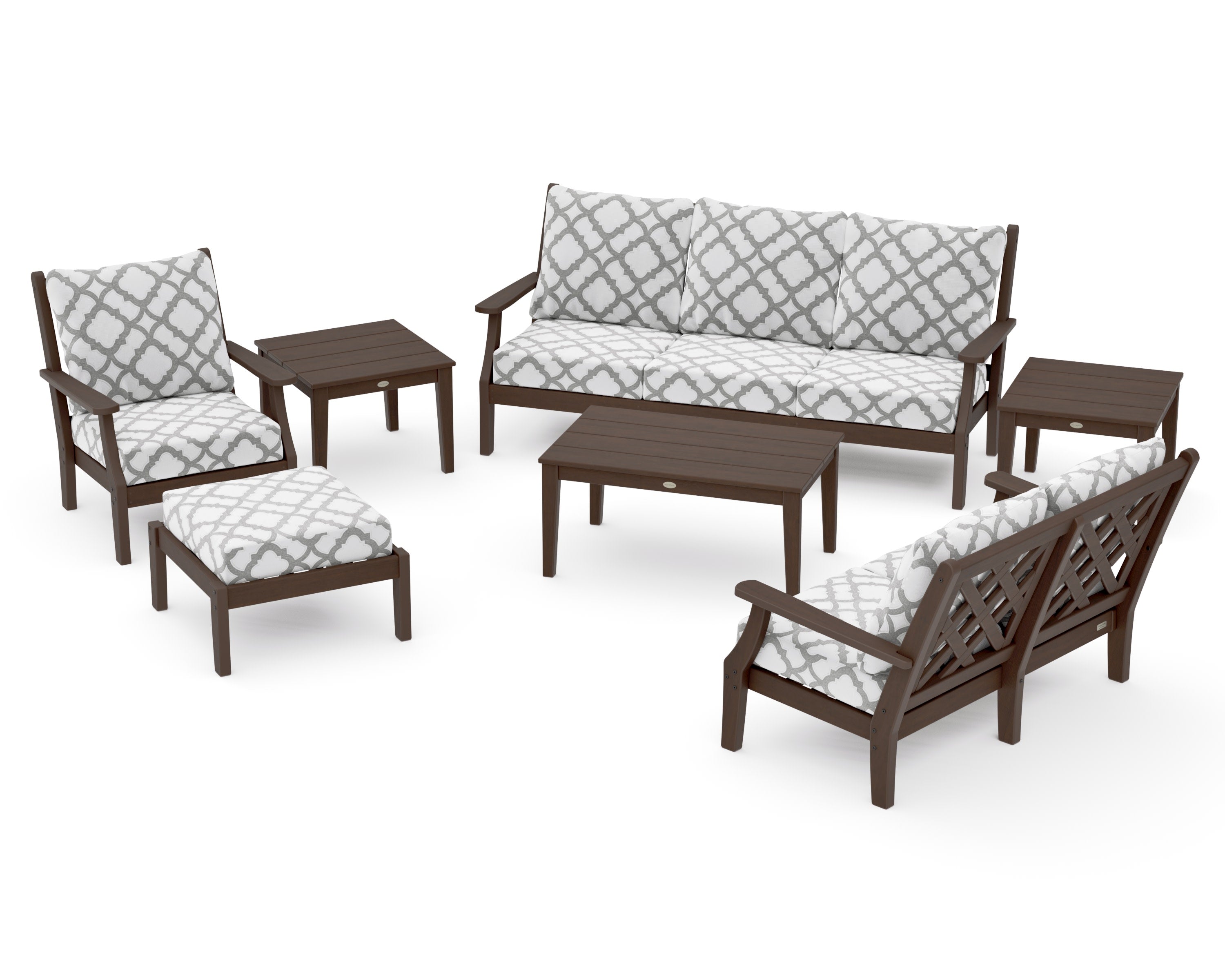 Wovendale 7-Piece Deep Seating Set in Kona / Trellis Grey Mist