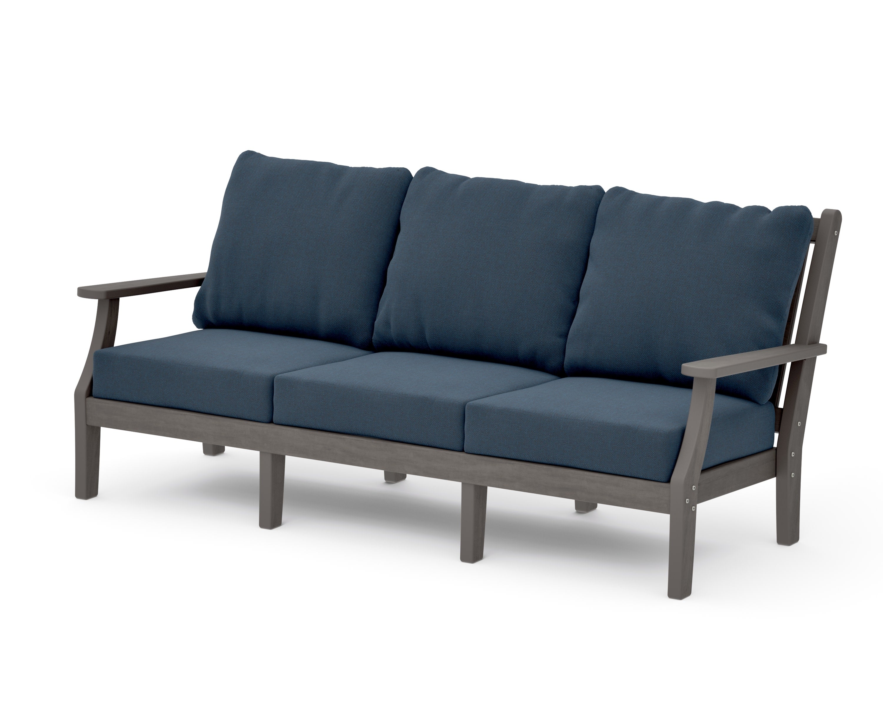 Wovendale Deep Seating Sofa in Driftwood / Marine Indigo