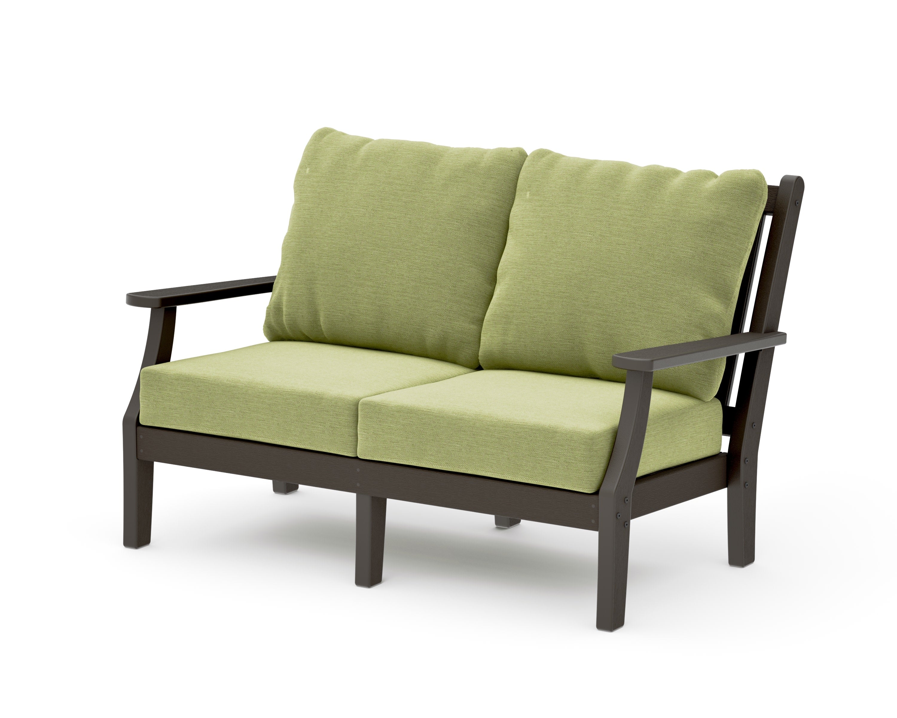 Wovendale Deep Seating Loveseat in Vintage Coffee / Chartreuse Boucle