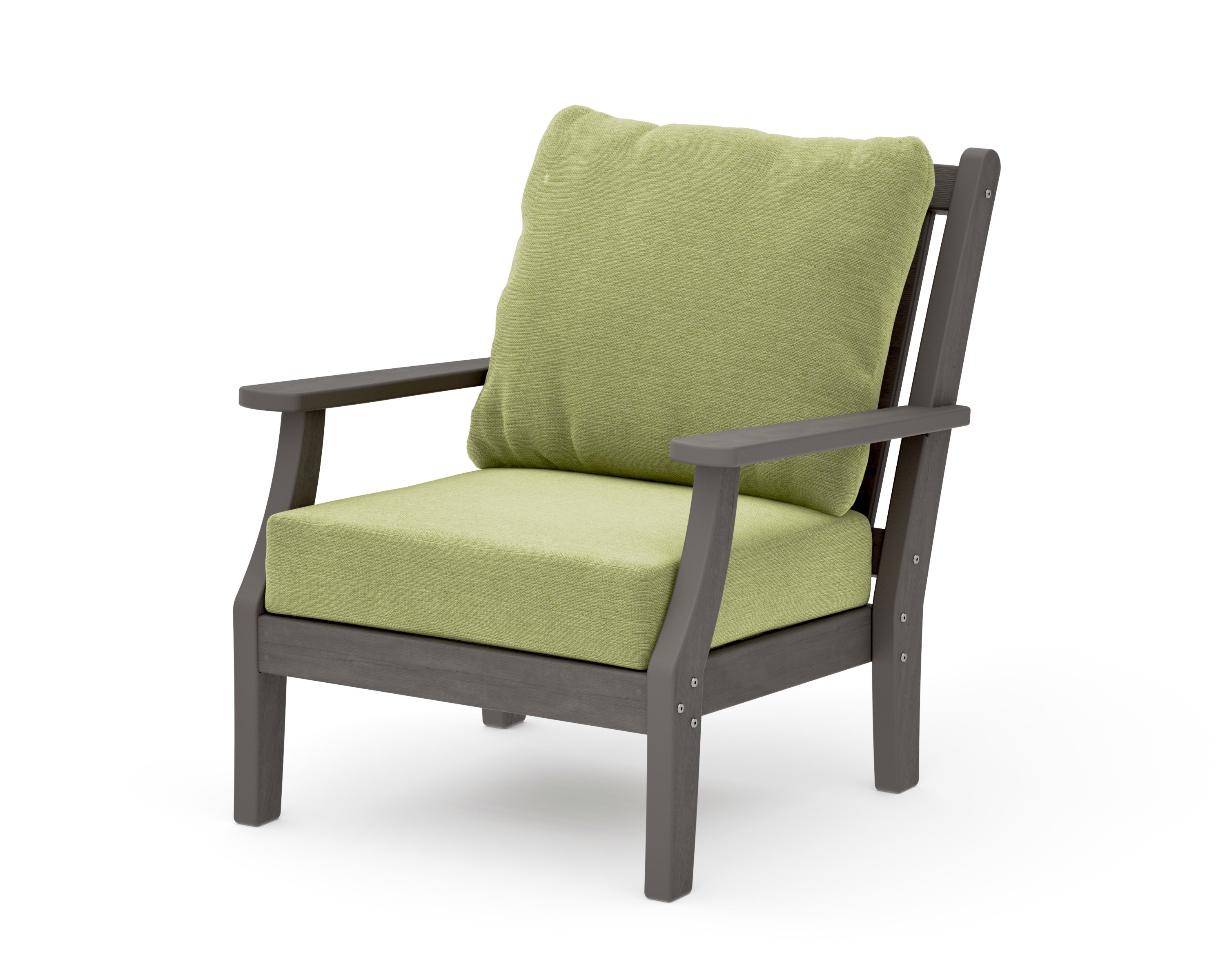 Wovendale Deep Seating Chair in Driftwood / Chartreuse Boucle