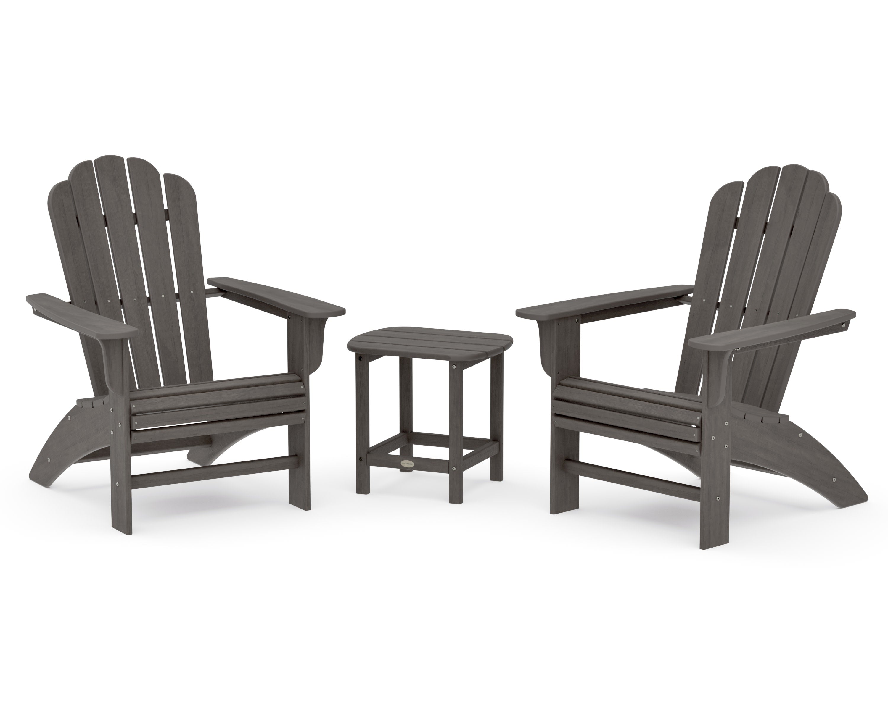 Cottage Curveback Adirondack Chair 3-Piece Set in Driftwood