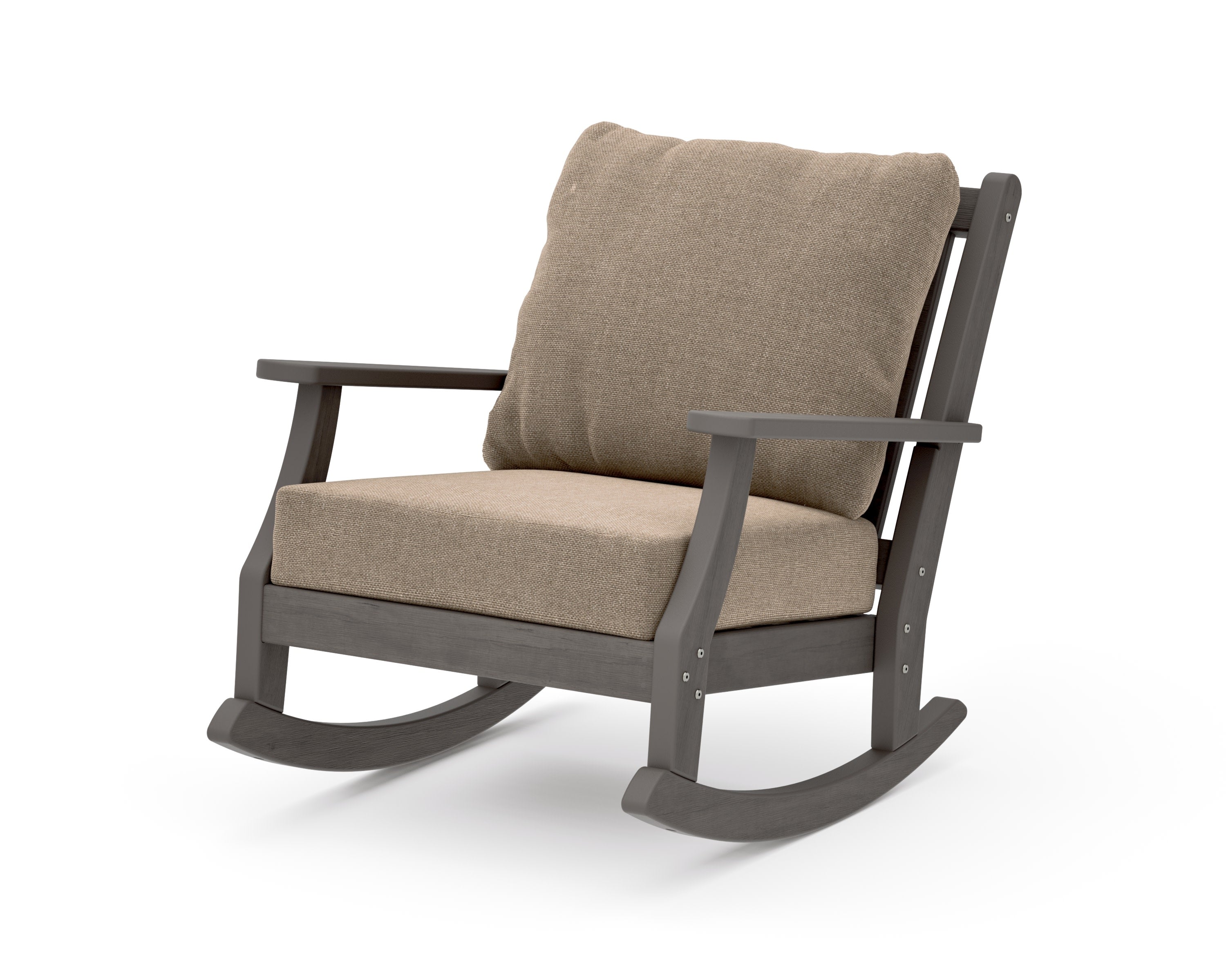 Wovendale Deep Seating Rocking Chair in Driftwood / Spiced Burlap