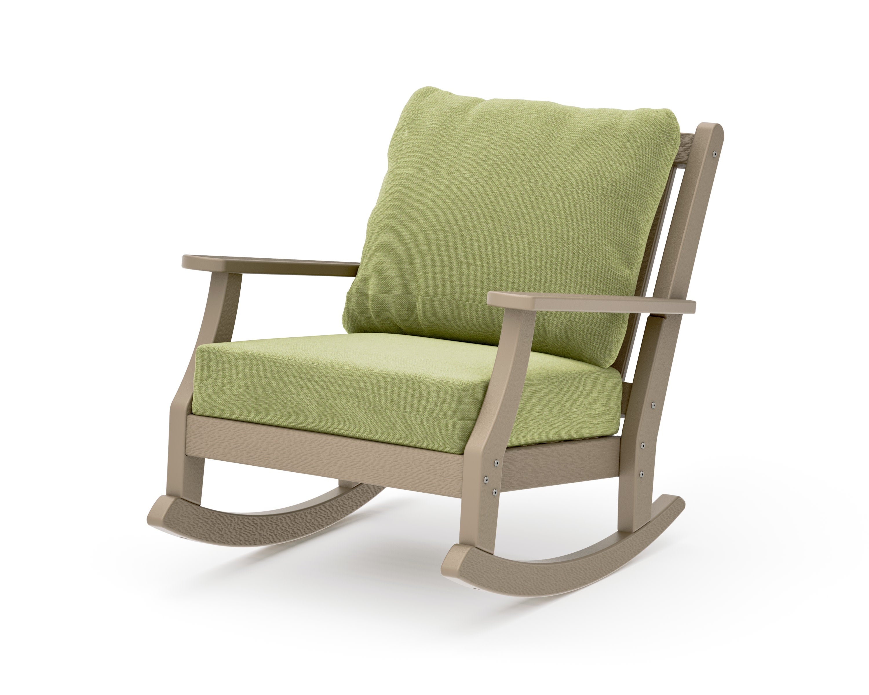 Wovendale Deep Seating Rocking Chair in Vintage Sahara / Chartreuse Boucle