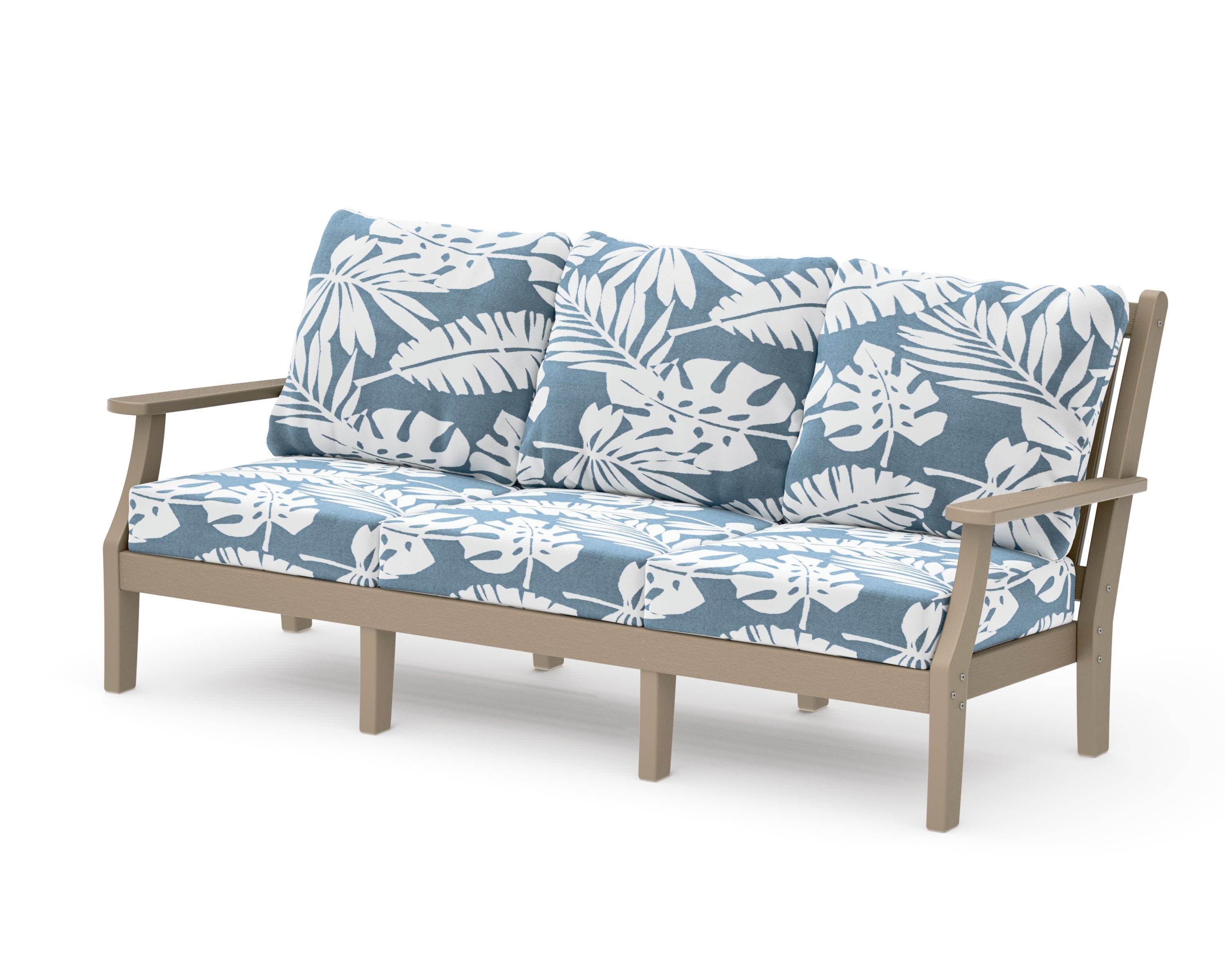 Wovendale Deep Seating Sofa in Vintage Sahara / Leaf Sky Blue