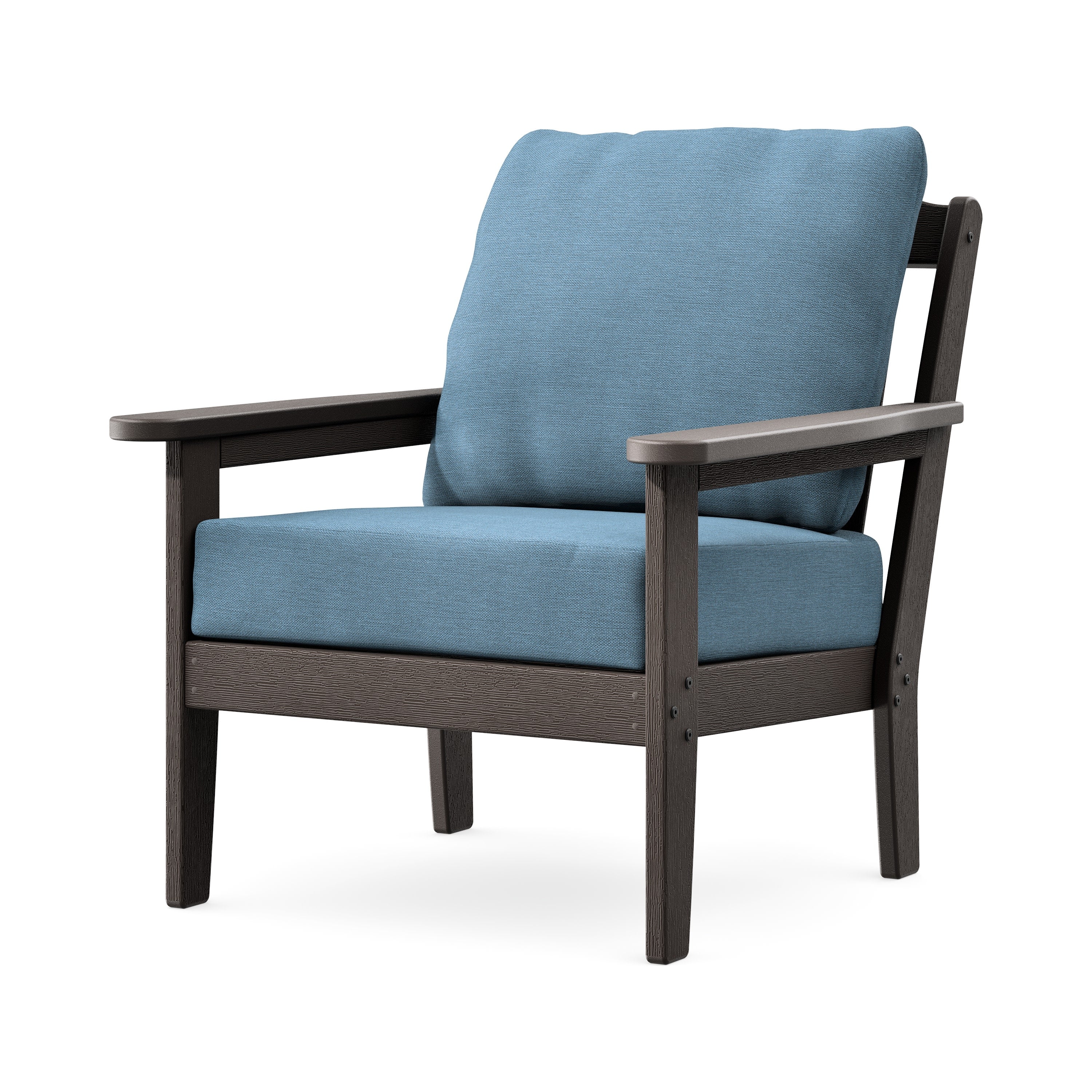 Cottage Deep Seating Chair in Vintage Coffee / Sky Blue