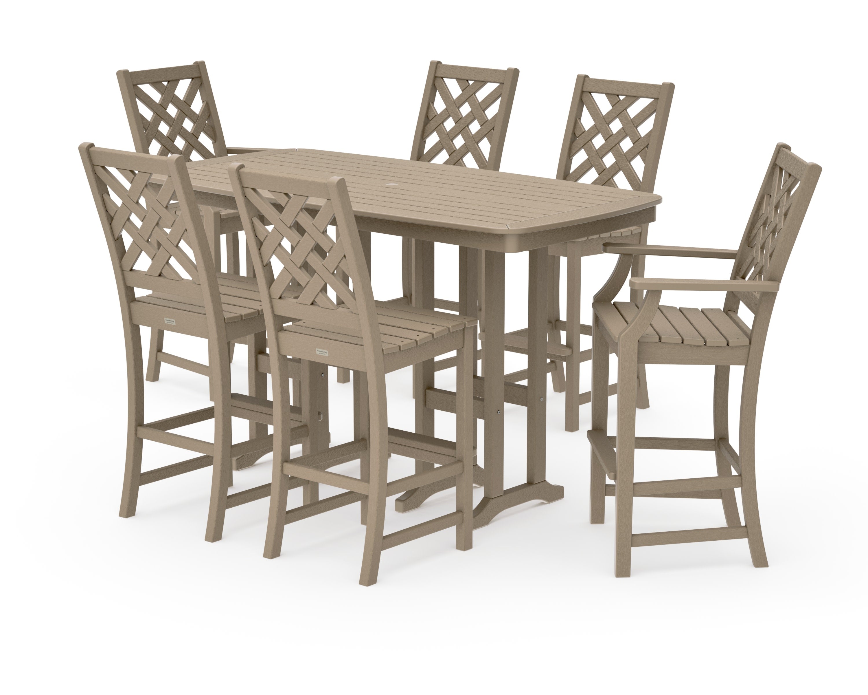 Wovendale 7-Piece Bar Set in Vintage Sahara