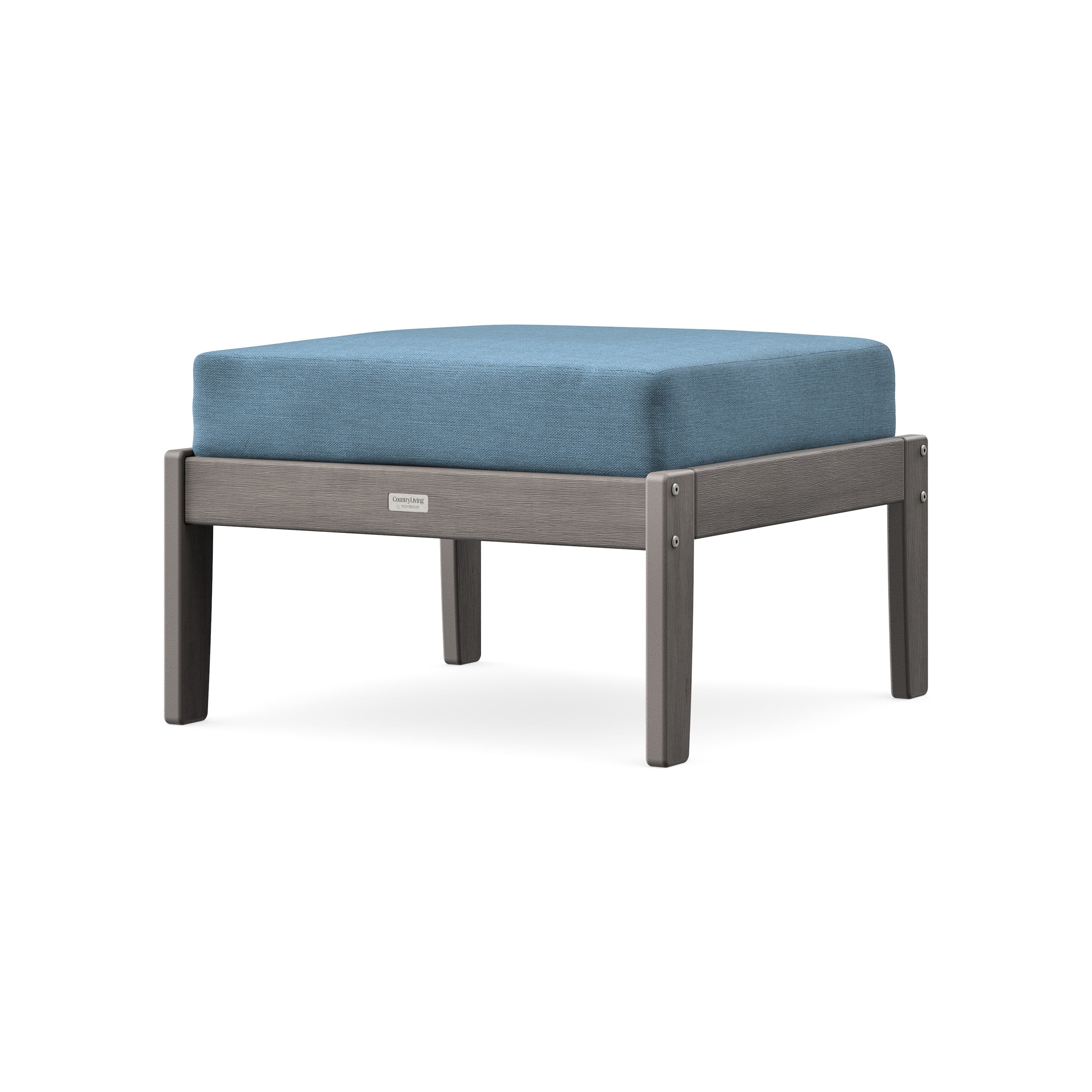 Cottage Deep Seating Ottoman in Driftwood / Sky Blue