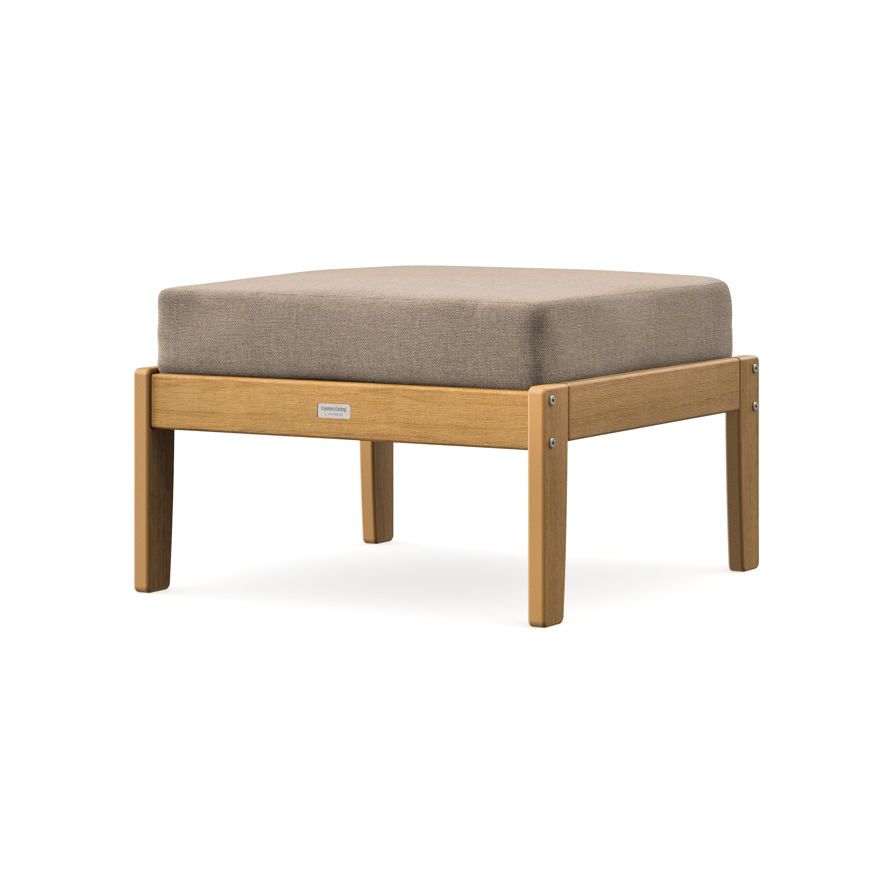 Cottage Deep Seating Ottoman in Natural / Spiced Burlap
