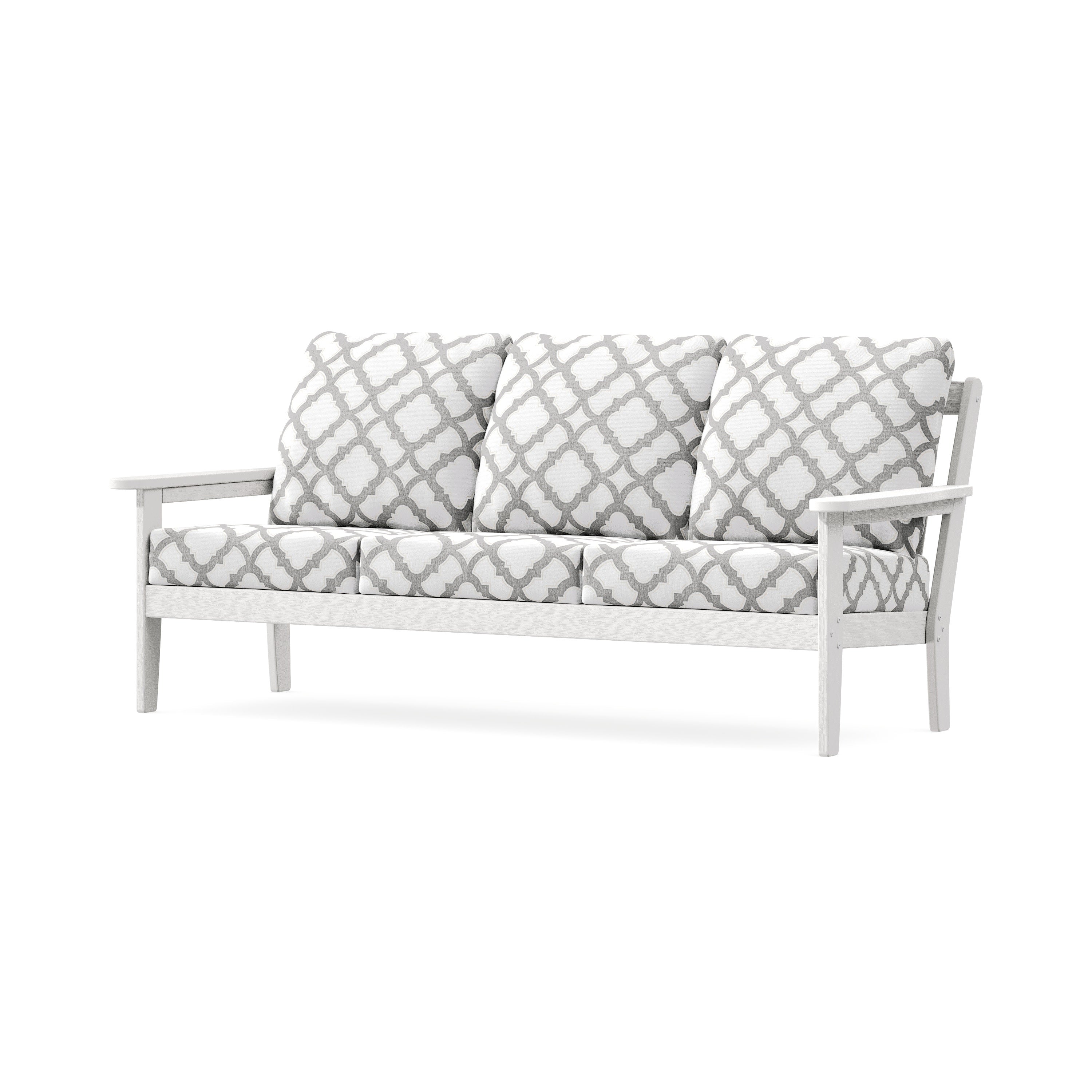 Cottage Deep Seating Sofa in Vintage White / Trellis Grey Mist