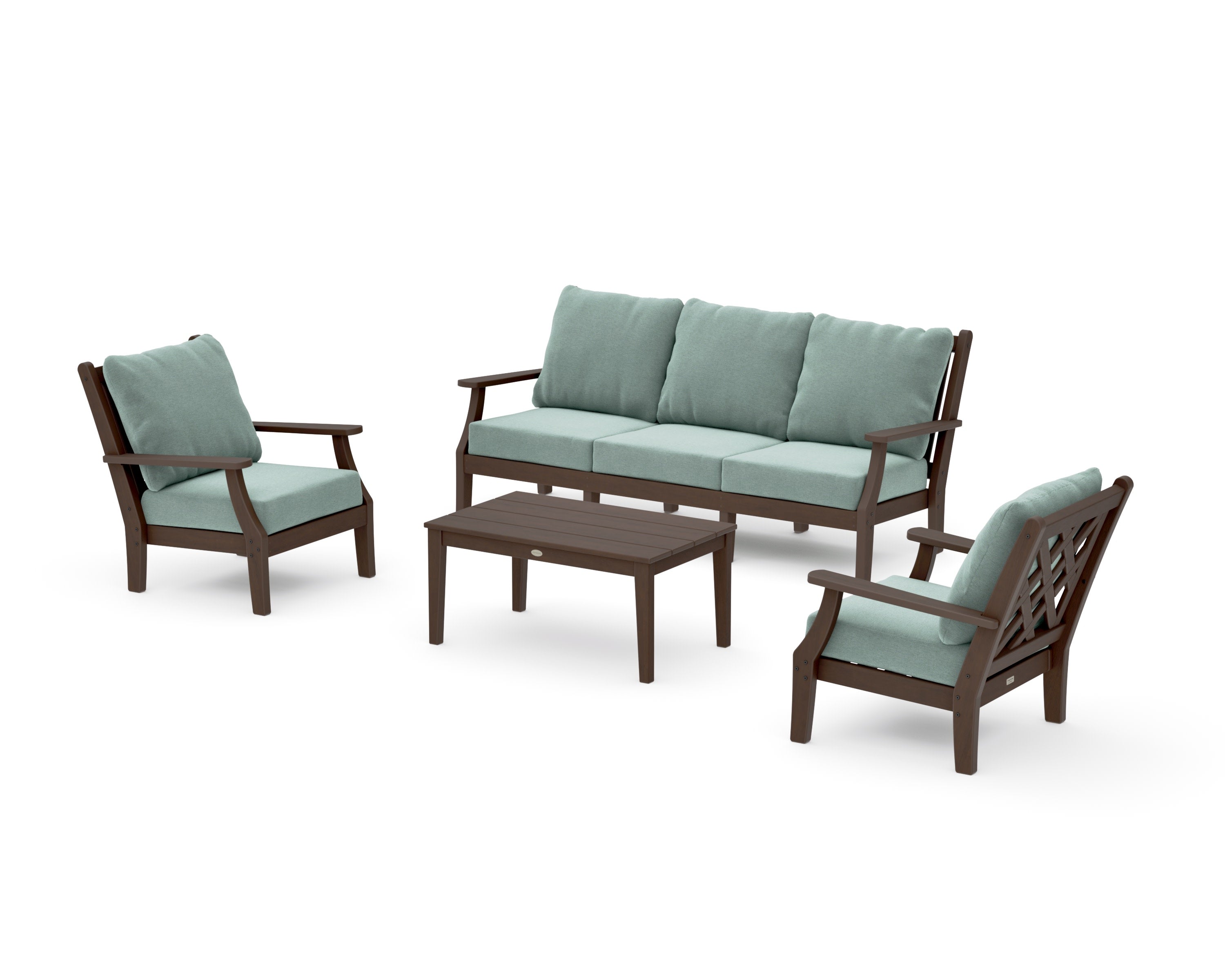 Wovendale 4-Piece Deep Seating Set with Sofa in Kona / Glacier Spa