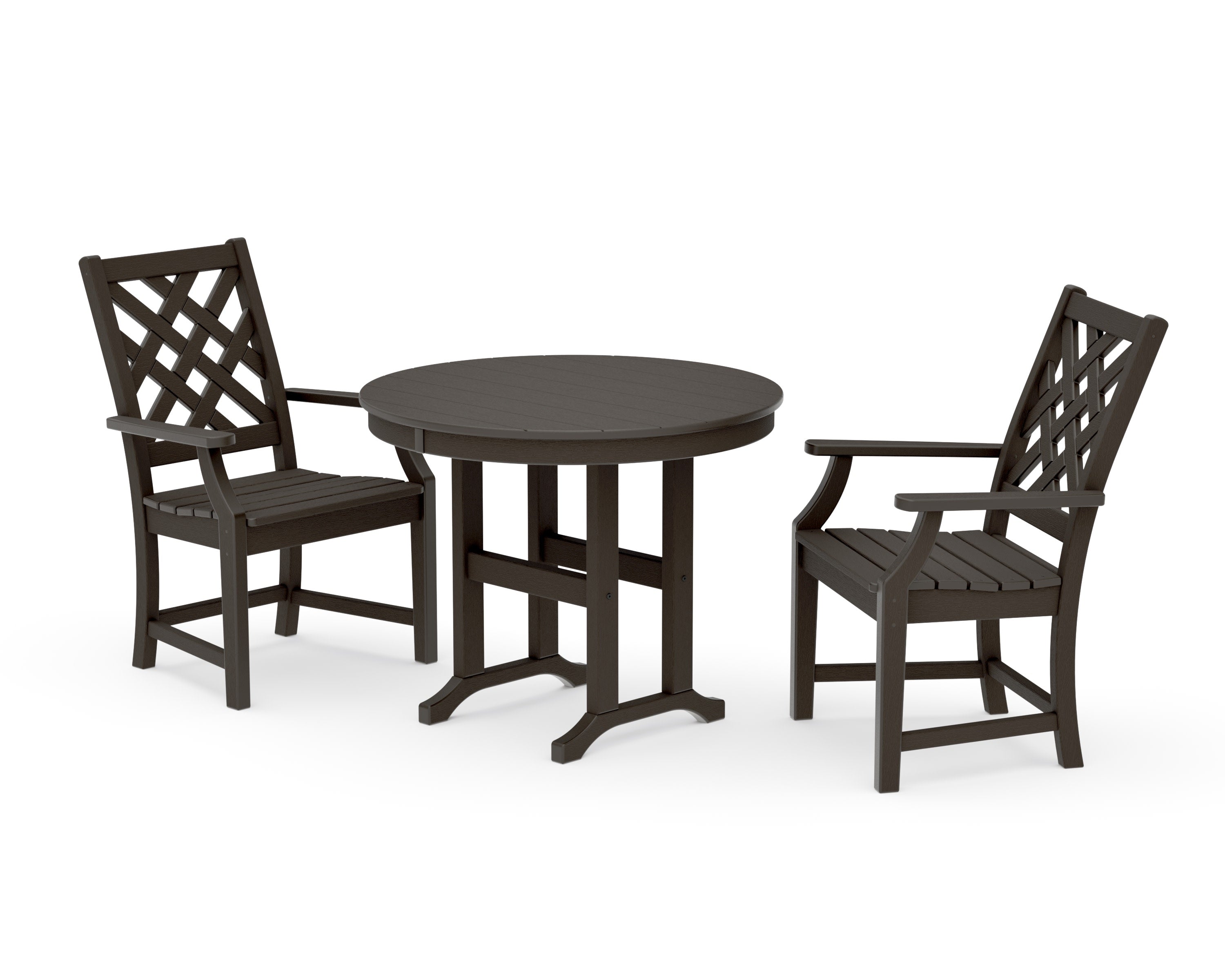 Wovendale 3-Piece Farmhouse Dining Set in Vintage Coffee