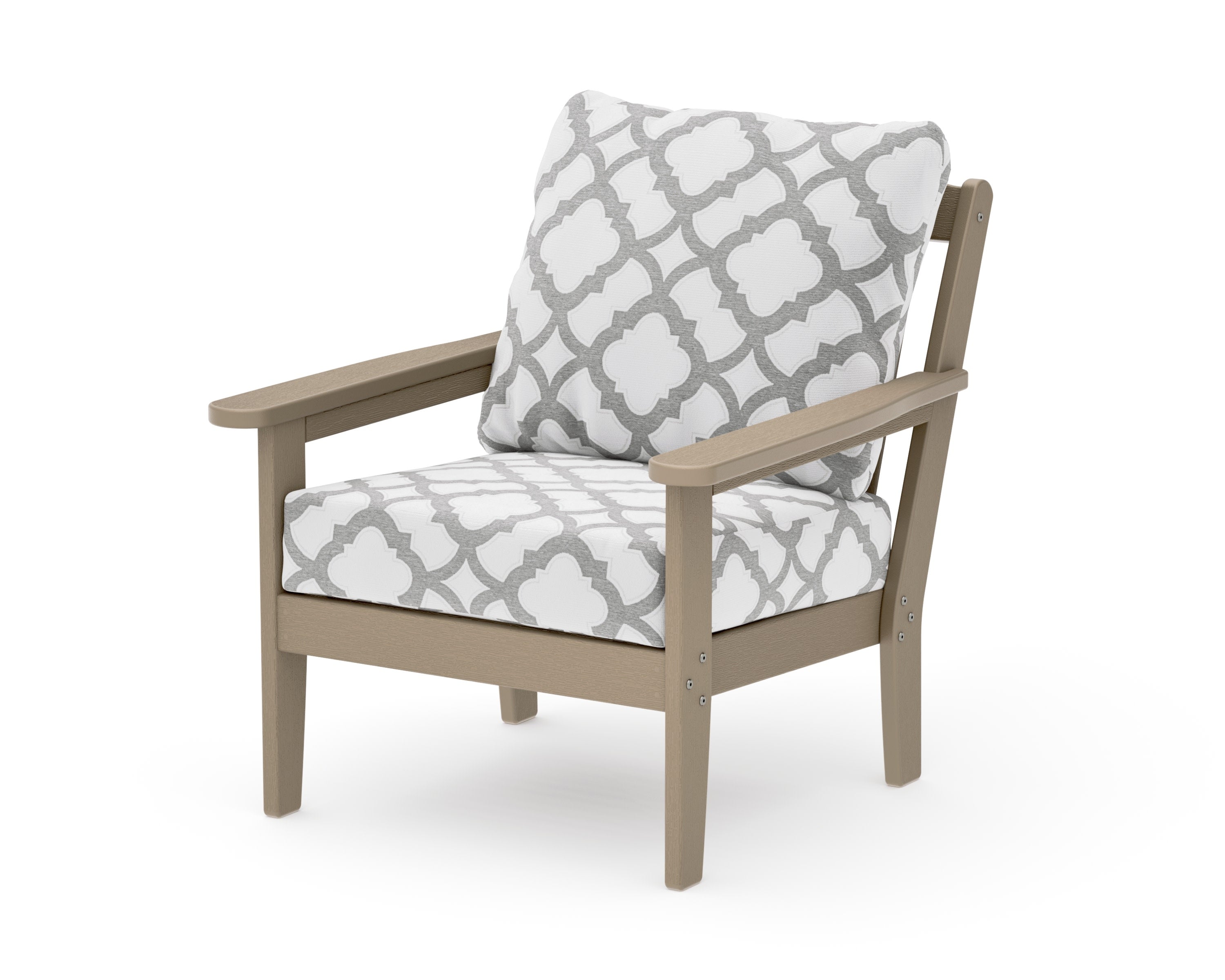Cottage Deep Seating Chair in Vintage Sahara / Trellis Grey Mist