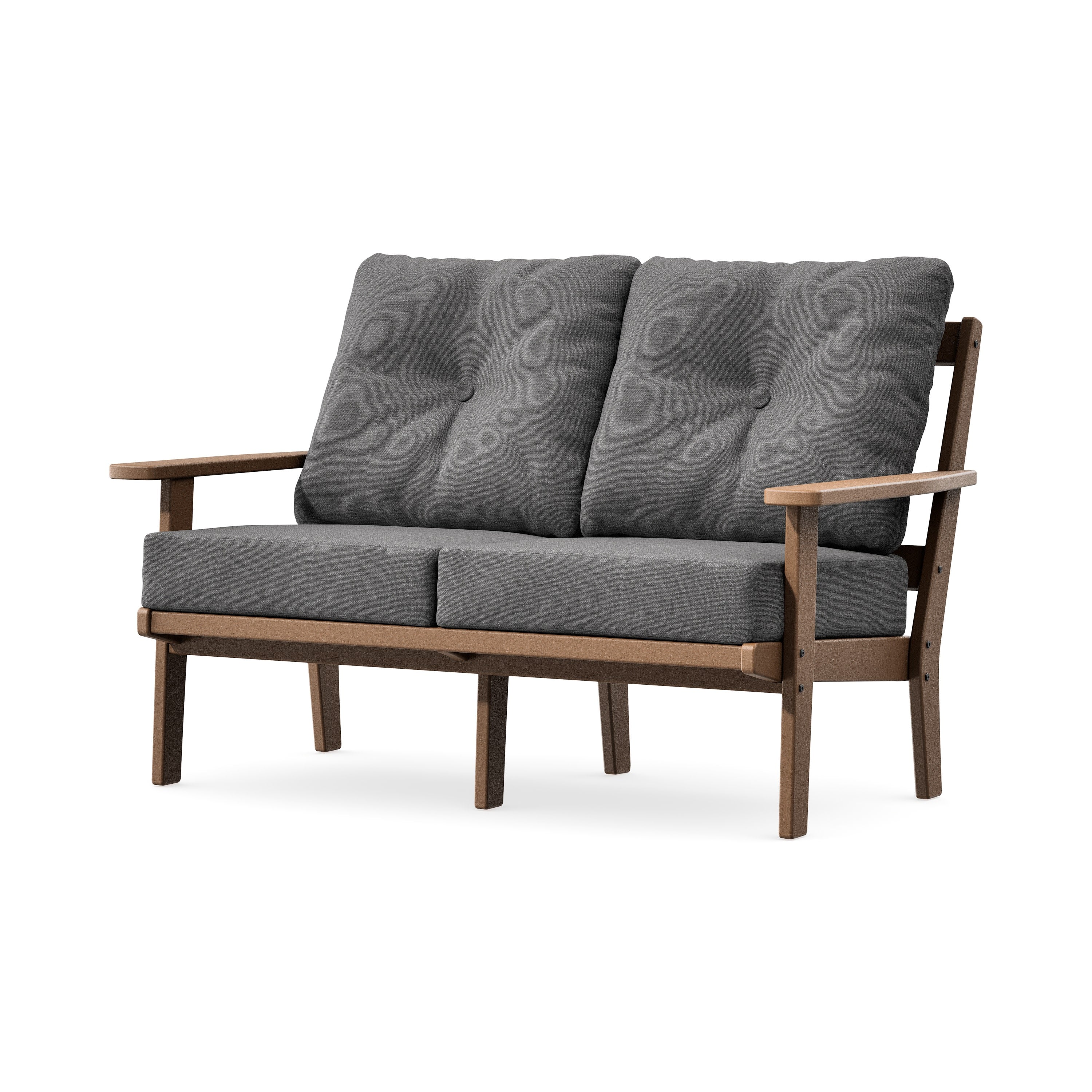 Prairie Deep SeatingLoveseat in Teak / Ash Charcoal