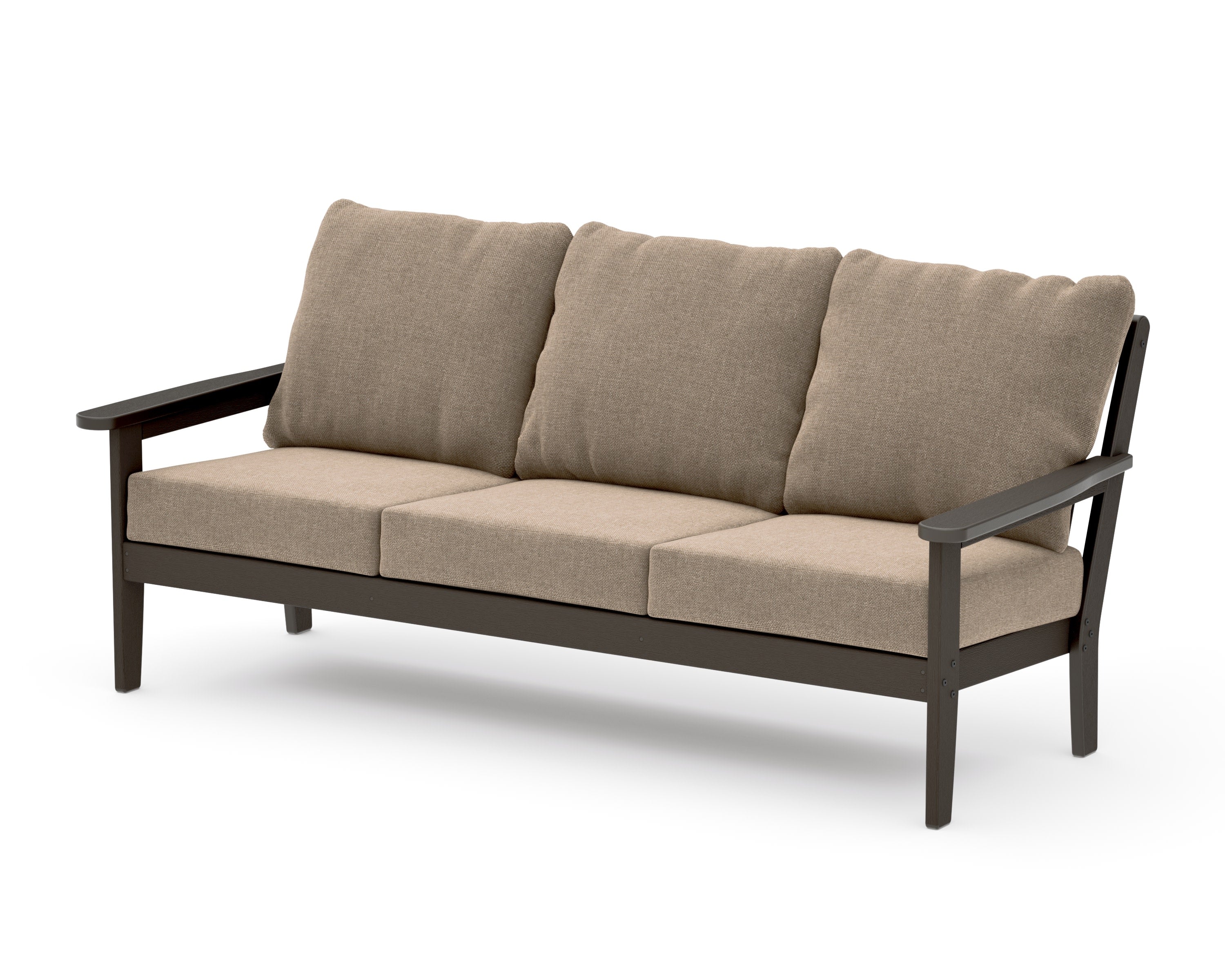 Cottage Deep Seating Sofa in Vintage Coffee / Spiced Burlap