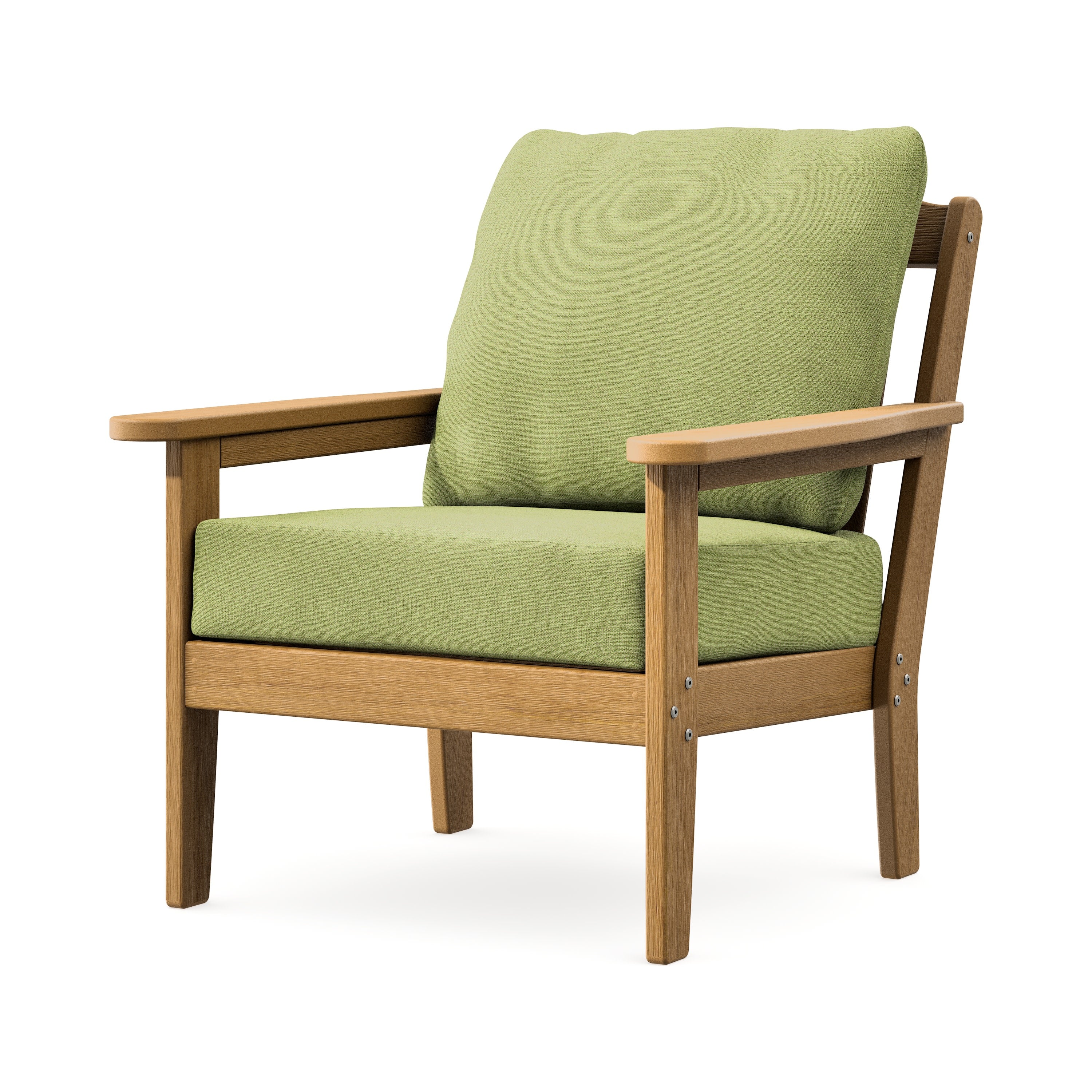 Cottage Deep Seating Chair in Natural / Chartreuse Boucle