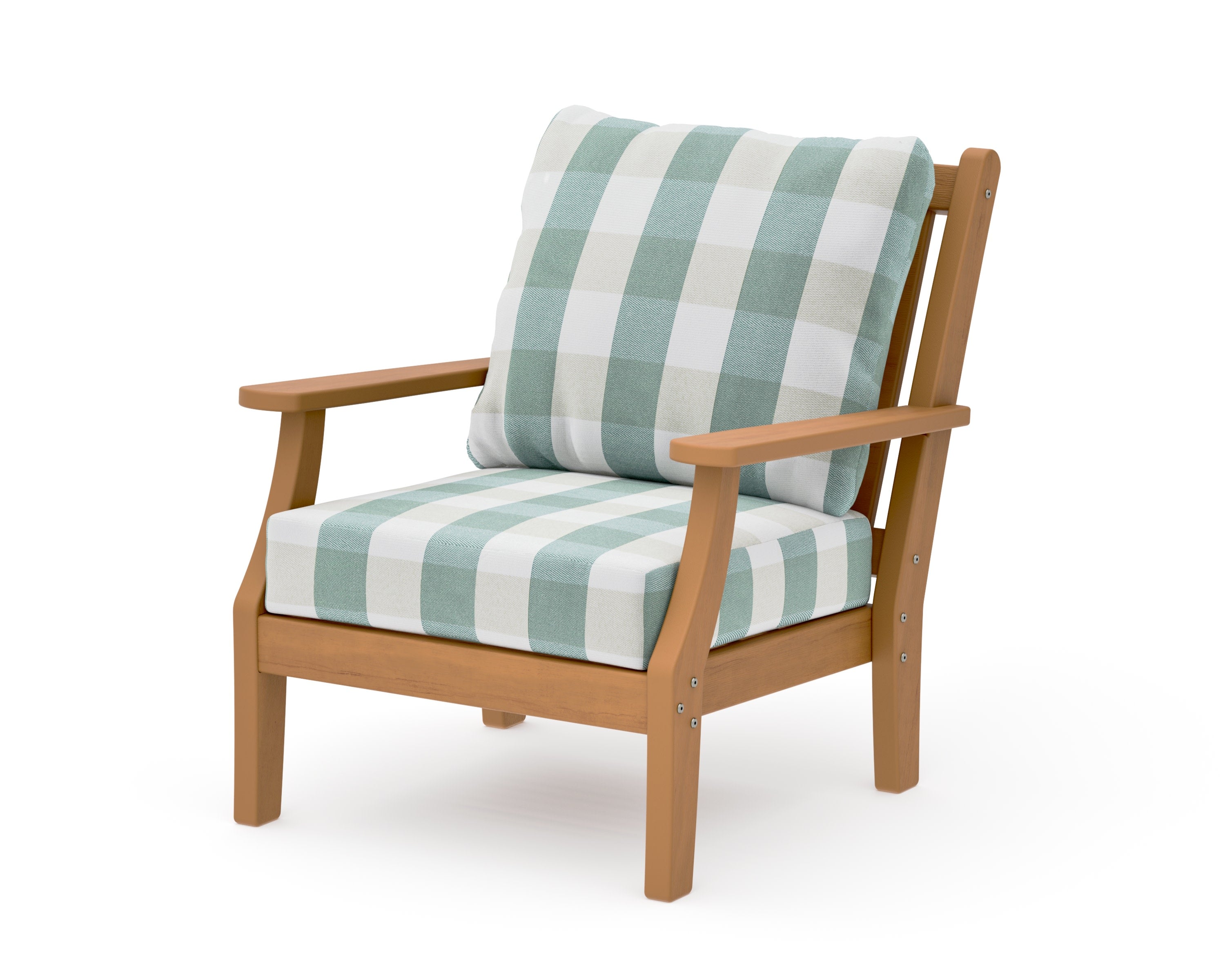 Wovendale Deep Seating Chair in Natural / Buffalo Plaid Glacier Spa