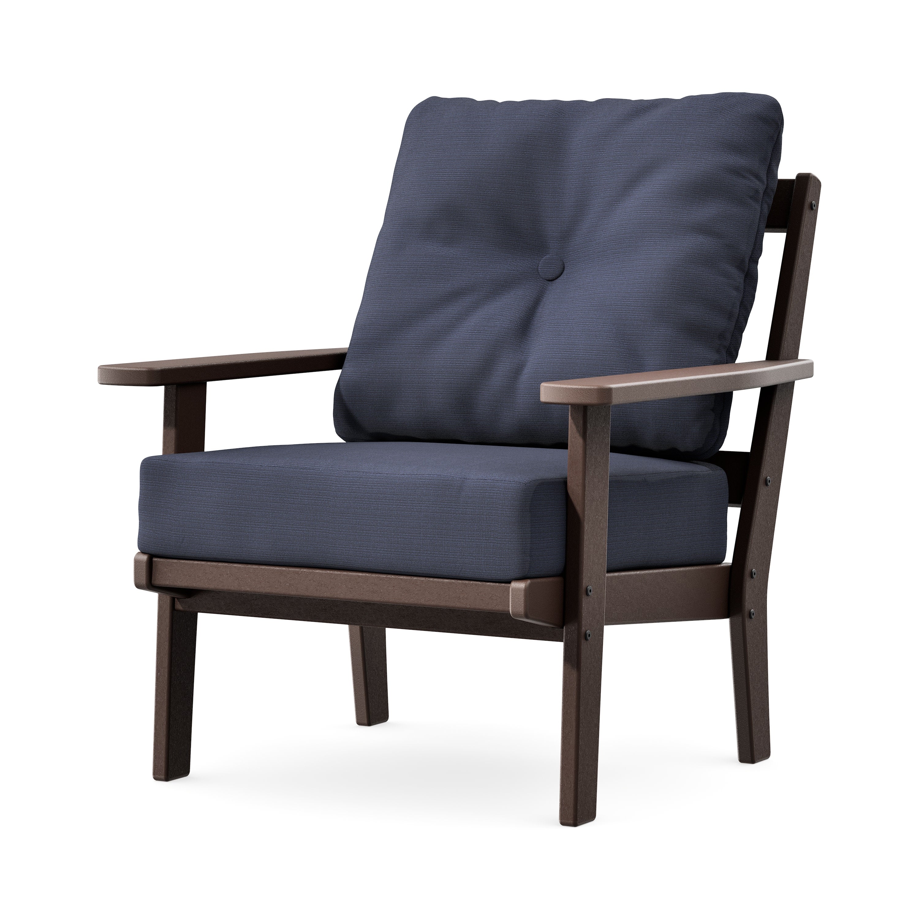Prairie Deep Seating Chair in Mahogany / Navy Linen