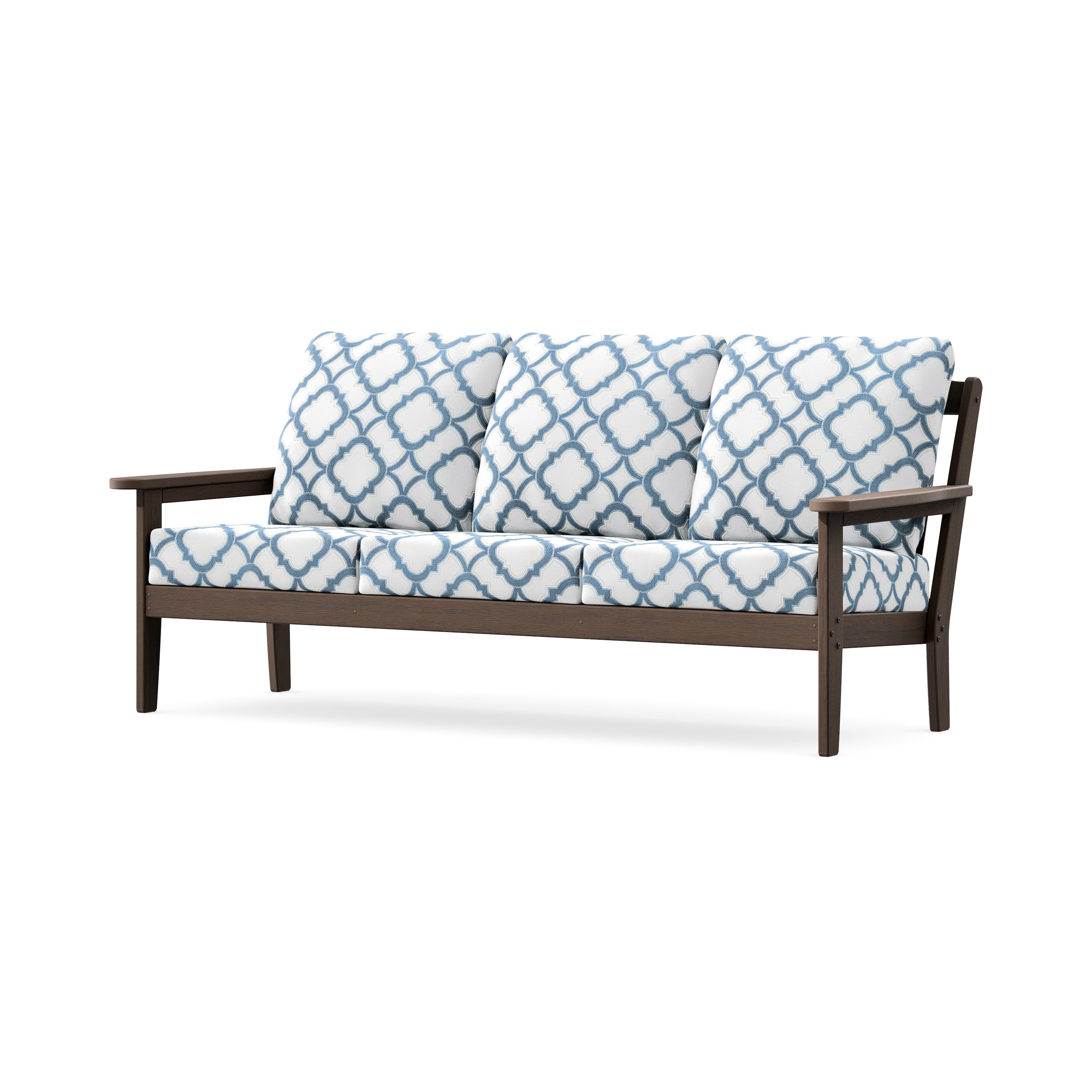 Cottage Deep Seating Sofa in Kona / Trellis Sky Blue