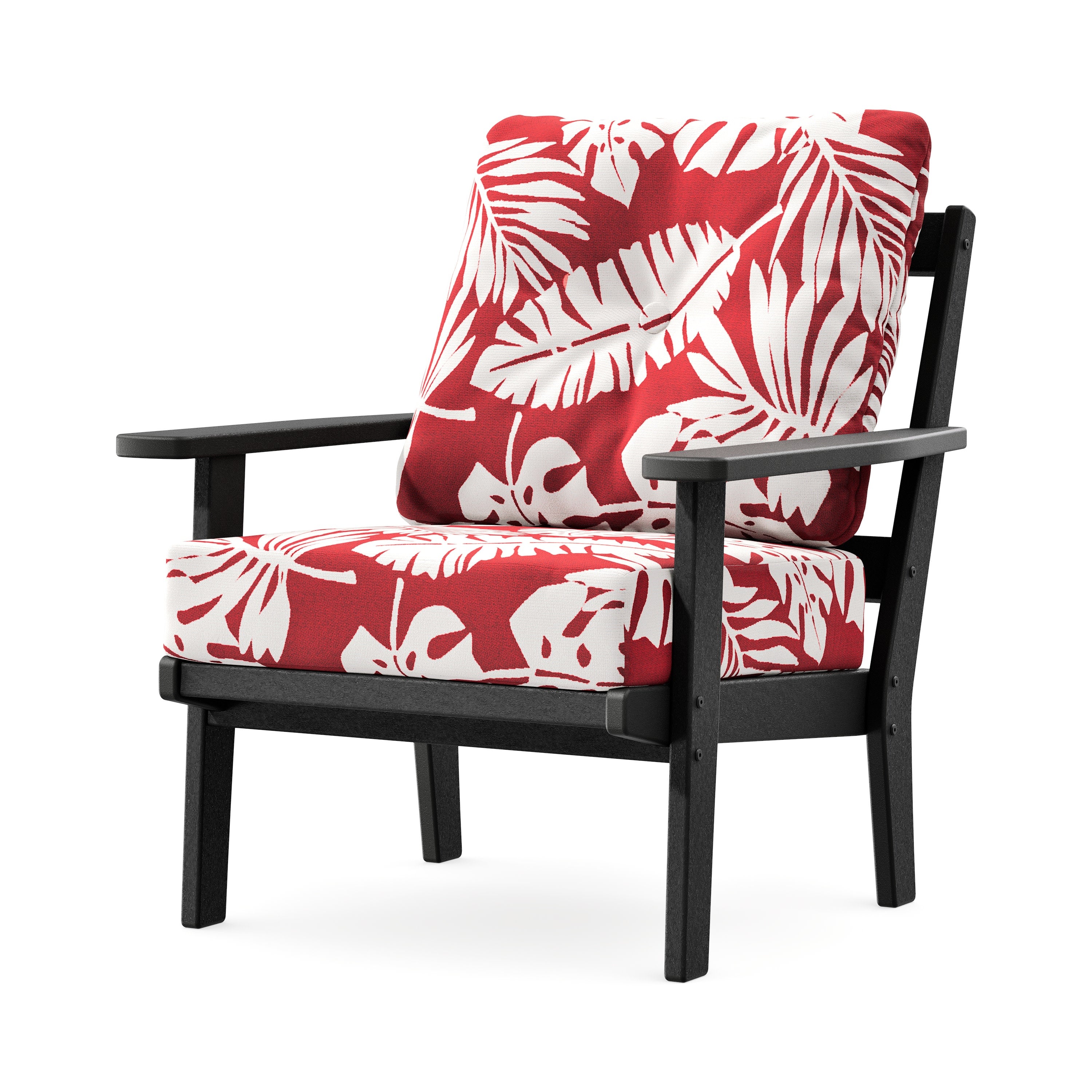 Prairie Deep Seating Chair in Black / Leaf Crimson