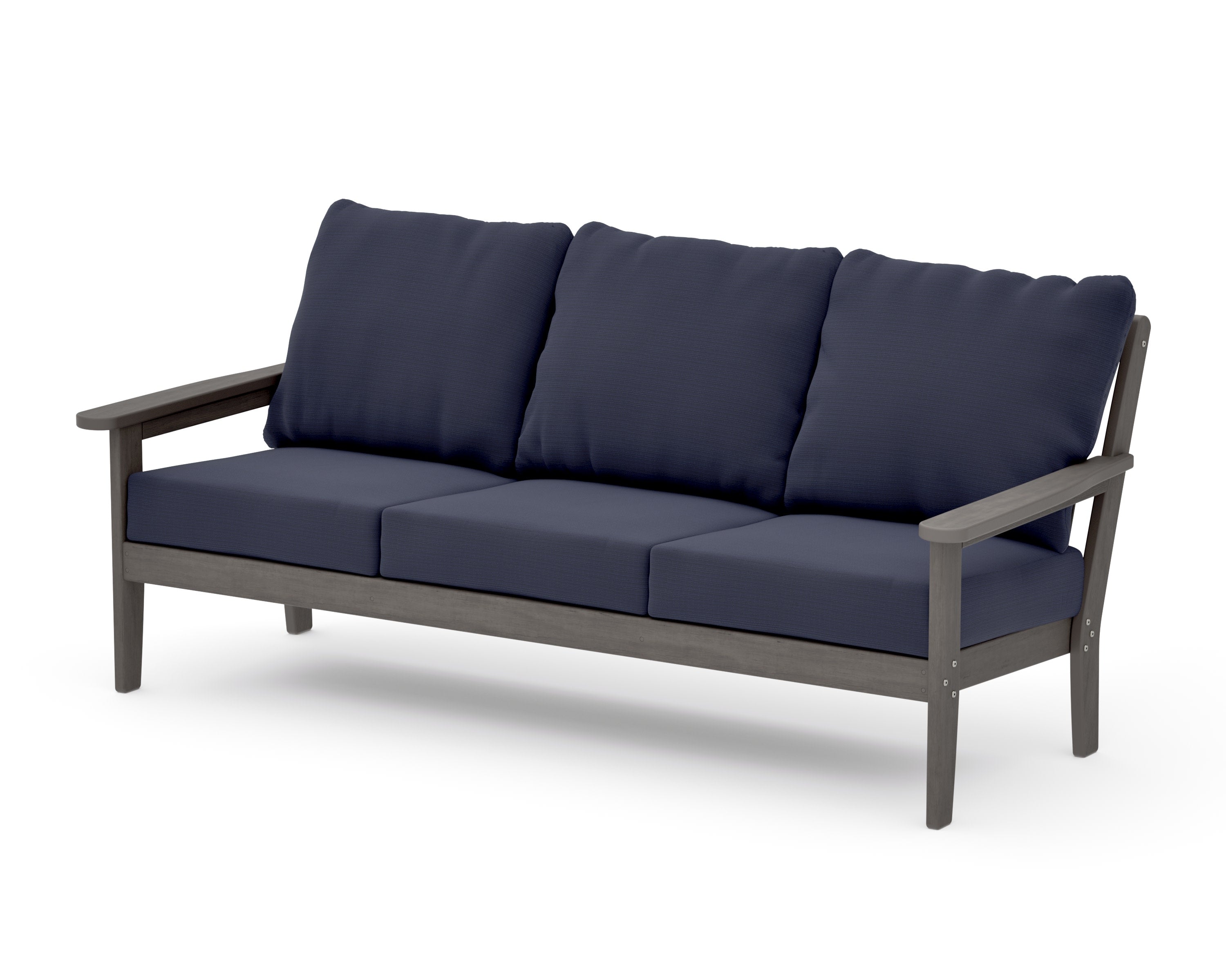 Cottage Deep Seating Sofa in Driftwood / Navy Linen