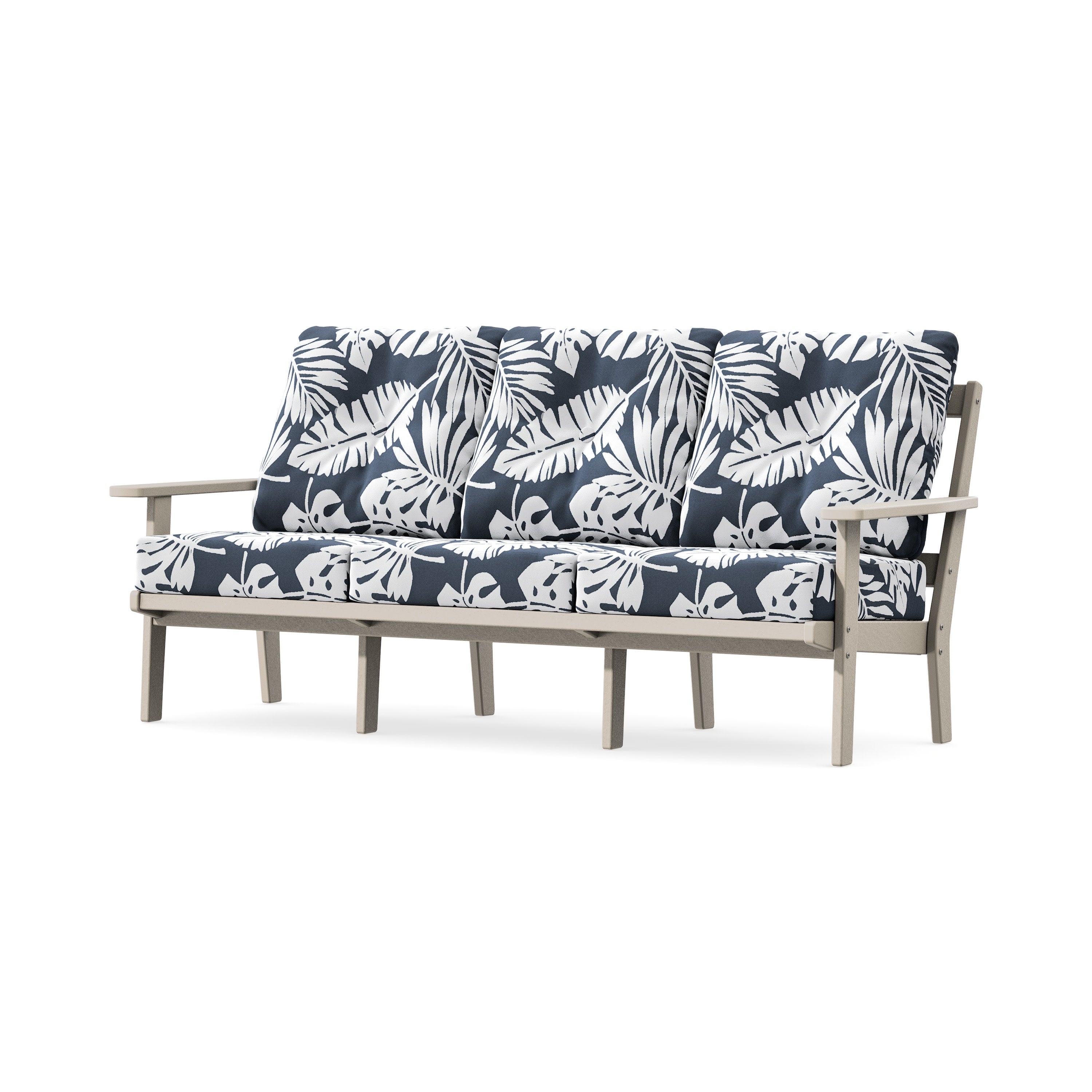 PrairieDeep Seating Sofa in Sand / Leaf Marine Indigo