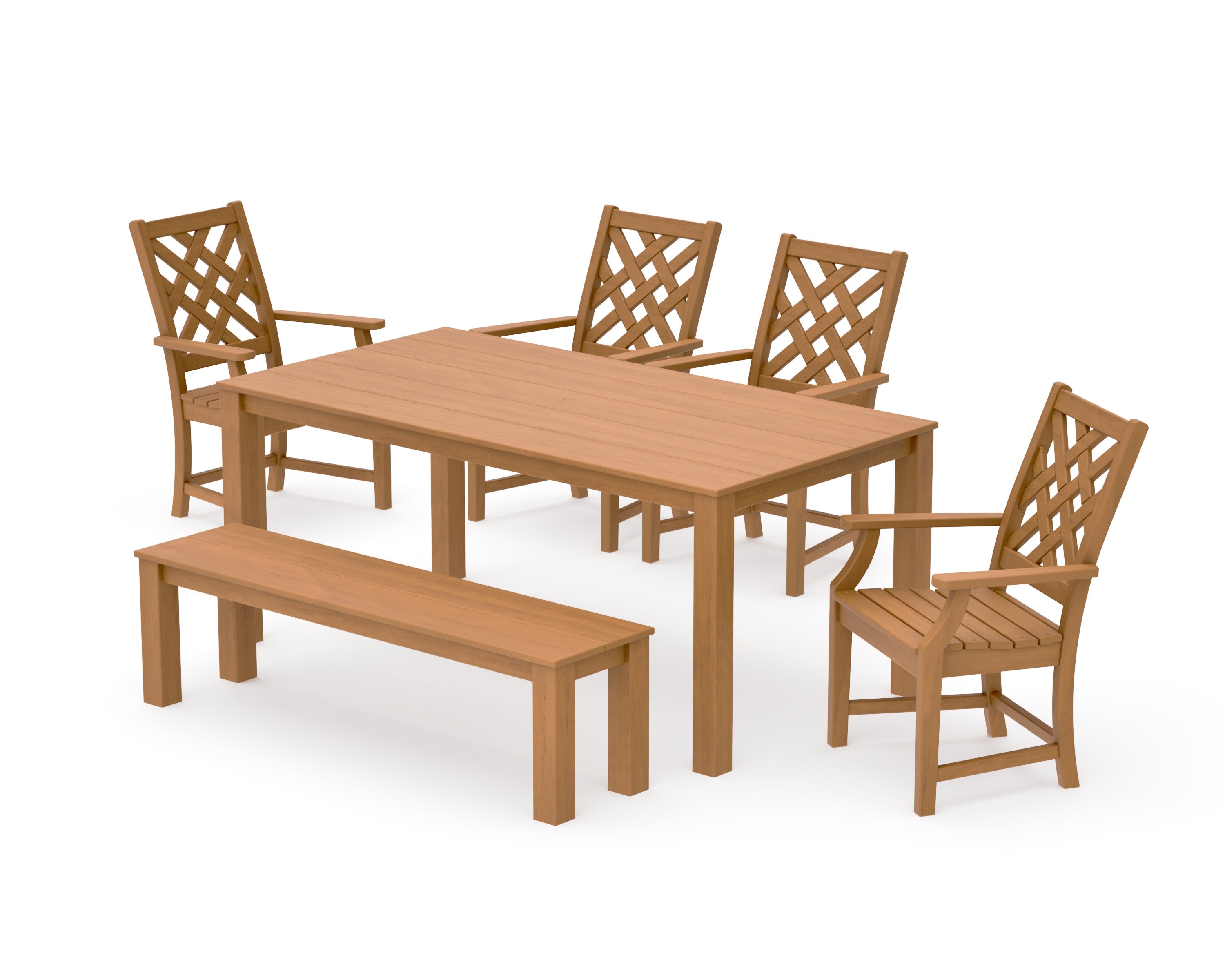 Wovendale 6-Piece Parsons Dining Set with Bench in Natural