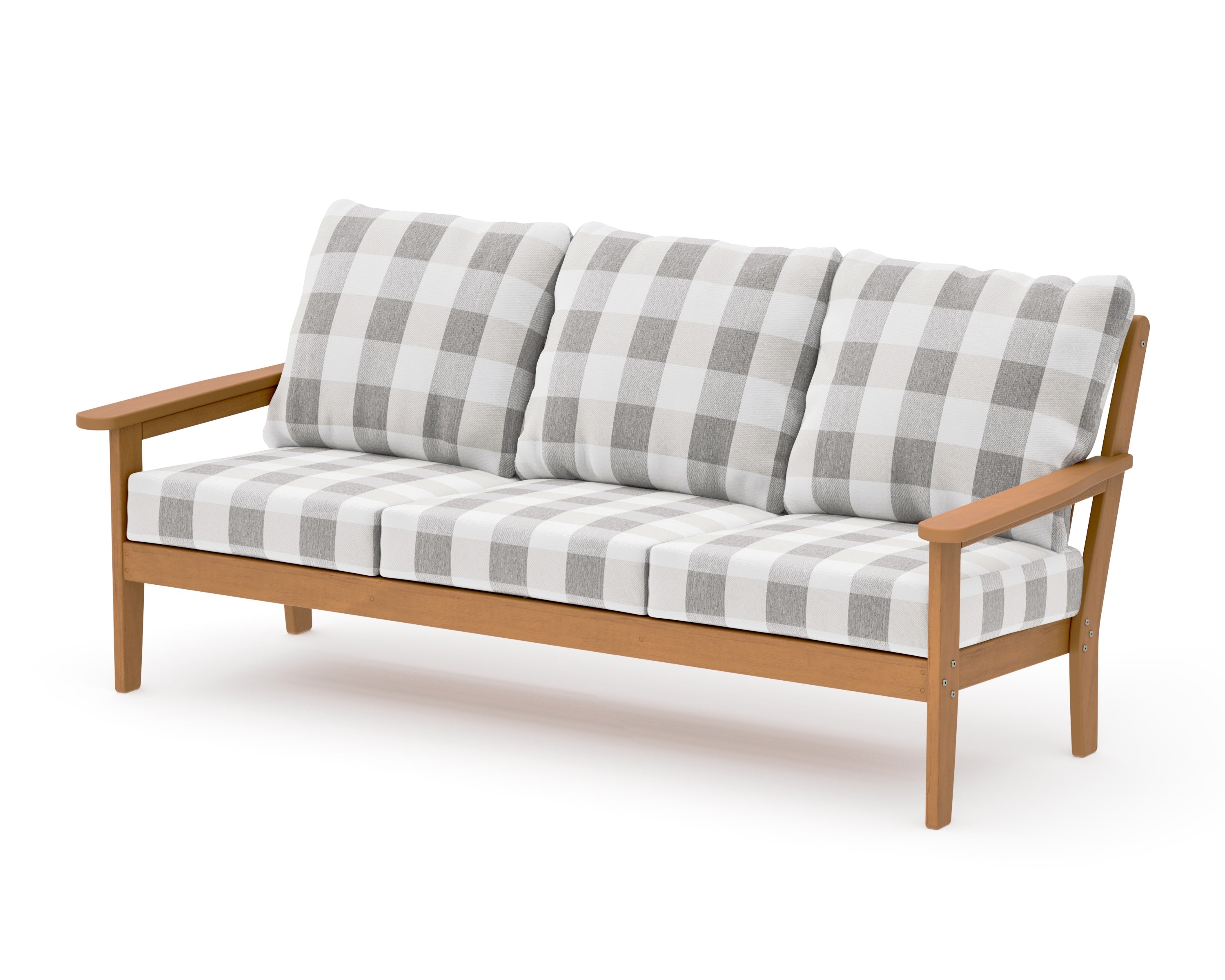 Cottage Deep Seating Sofa in Natural / Buffalo Plaid Grey Mist
