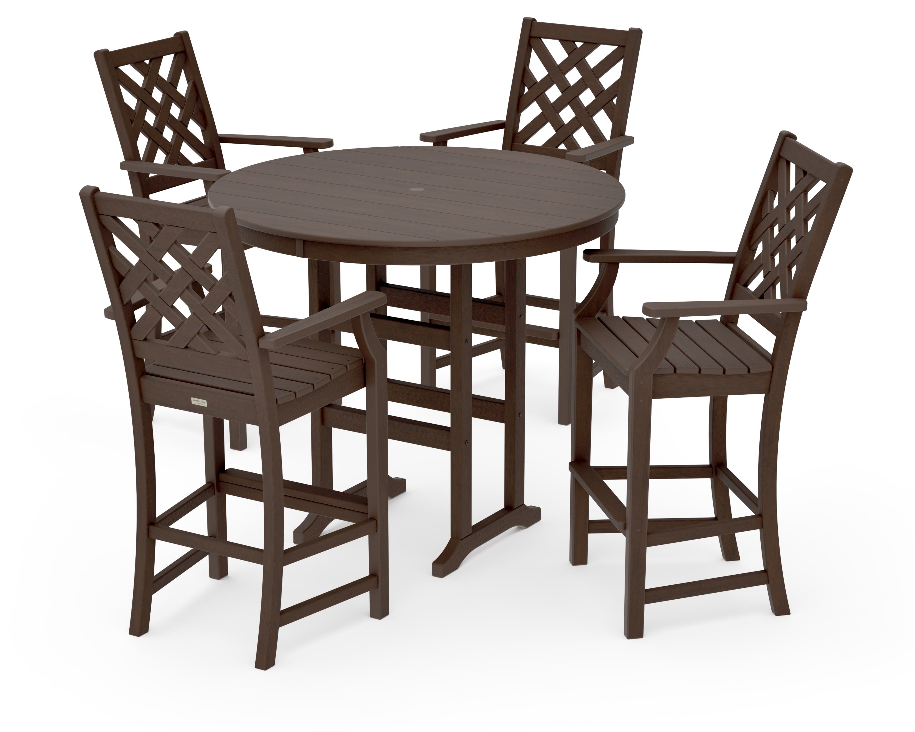 Wovendale 5-Piece Round Farmhouse Bar Set in Kona