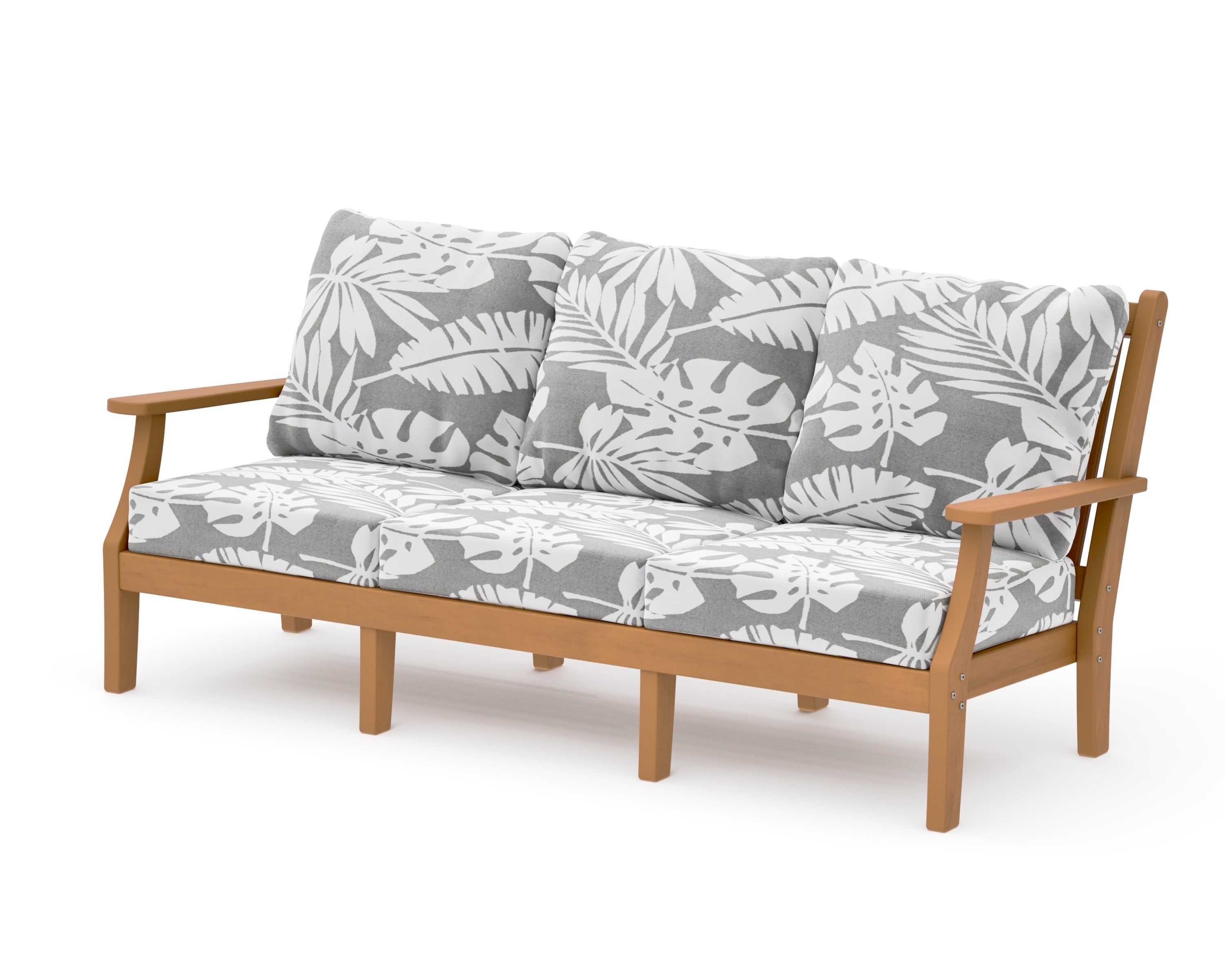Wovendale Deep Seating Sofa in Natural / Leaf Grey Mist