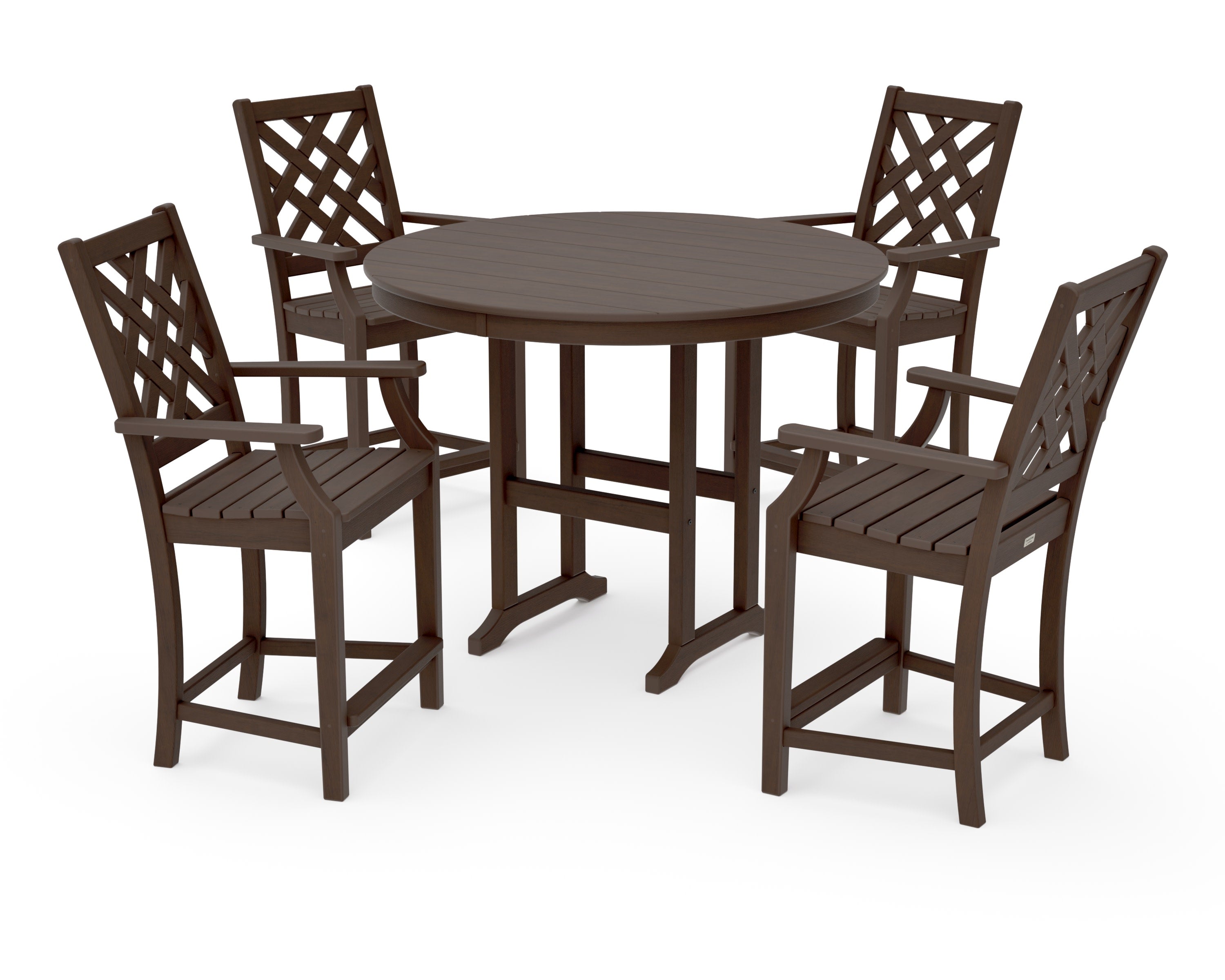 Wovendale 5-Piece Round Farmhouse Counter Set in Kona