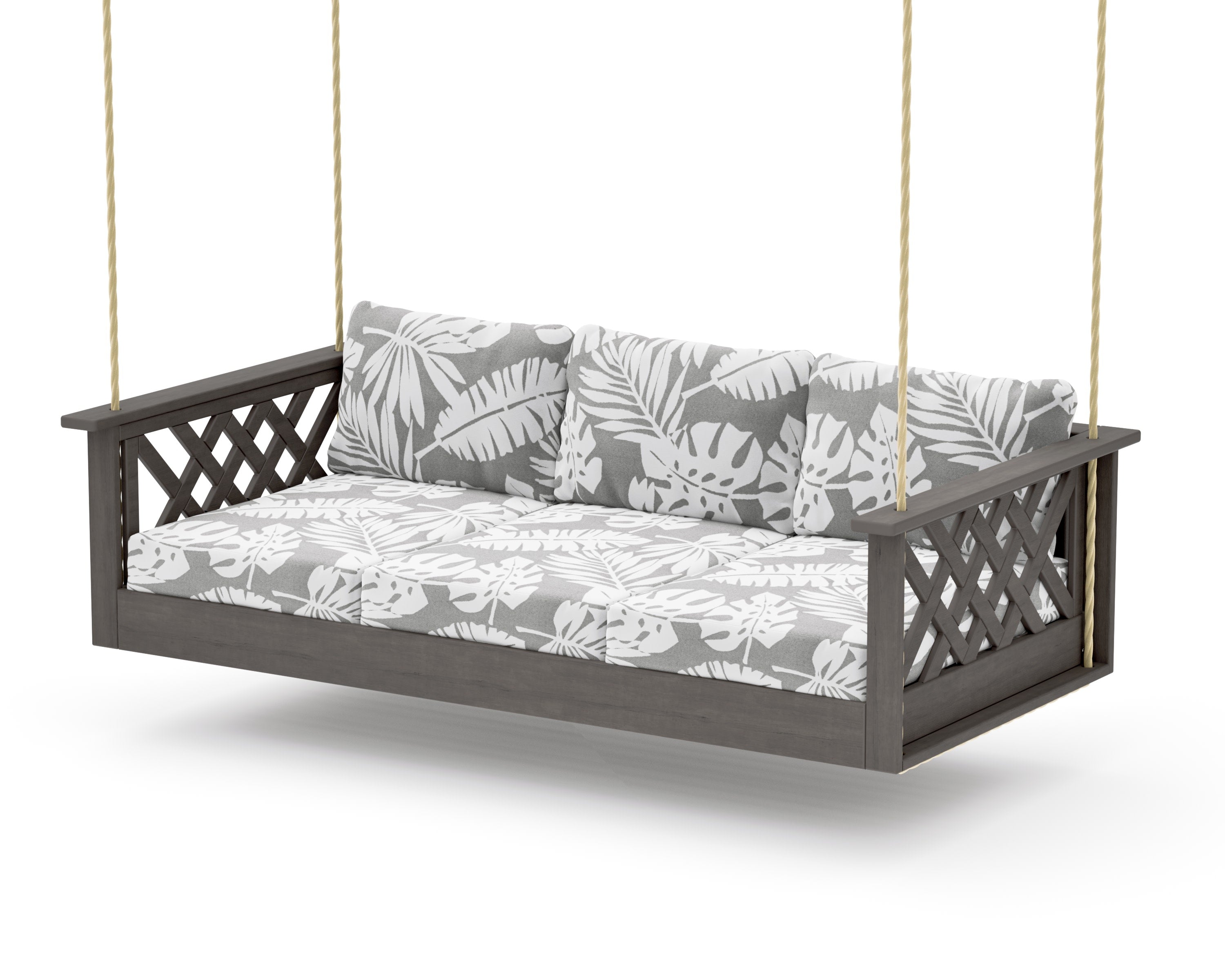 Wovendale Daybed Swing in Driftwood / Leaf Grey Mist