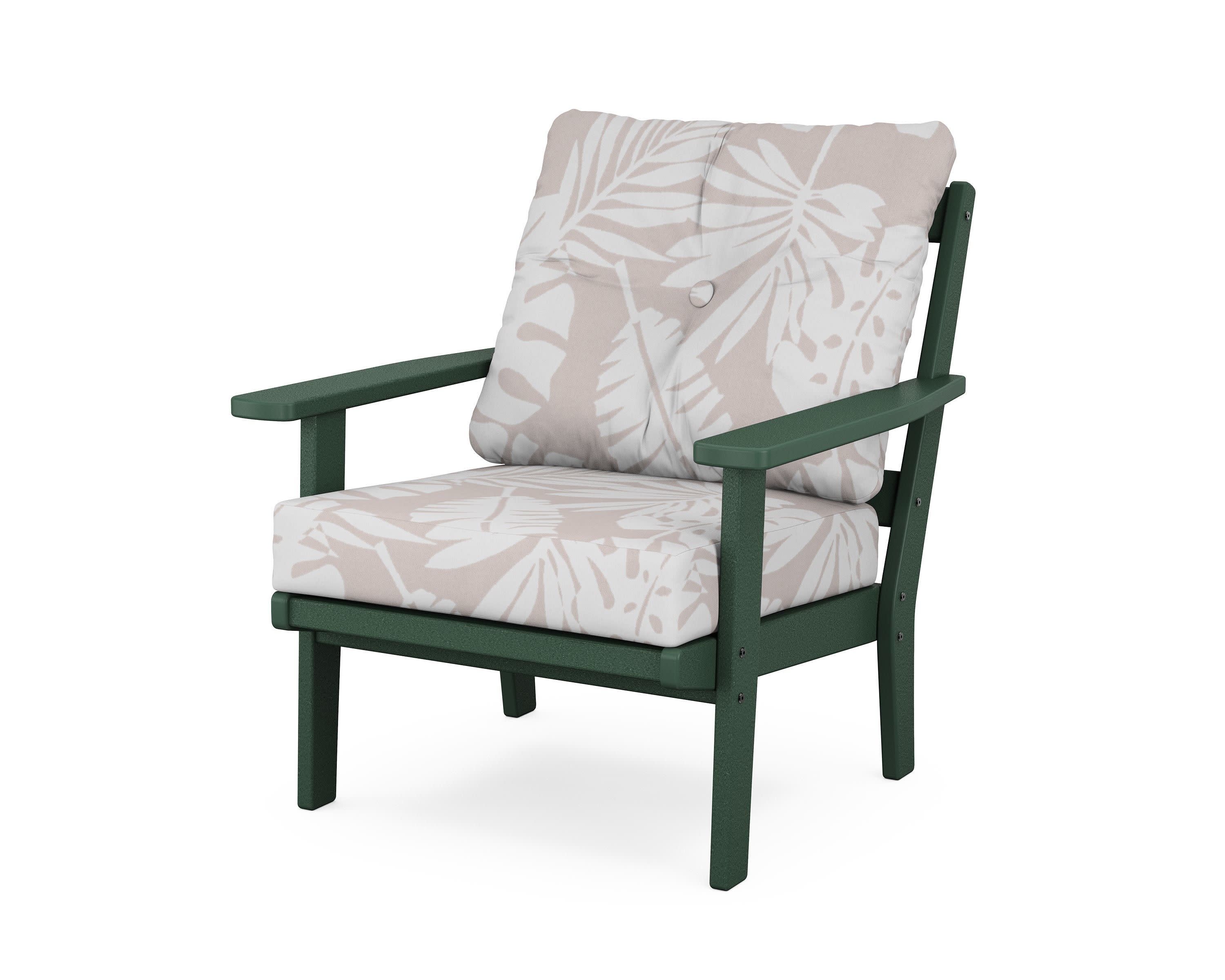 Prairie Deep Seating Chair in Green / Leaf Dune Burlap