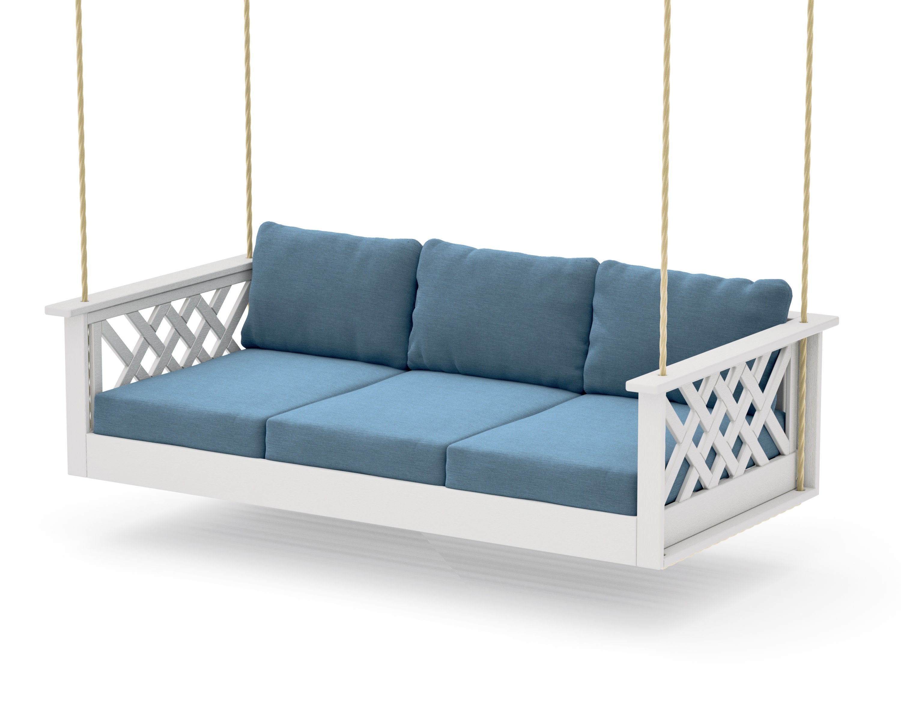 Wovendale Daybed Swing in Vintage White / Sky Blue
