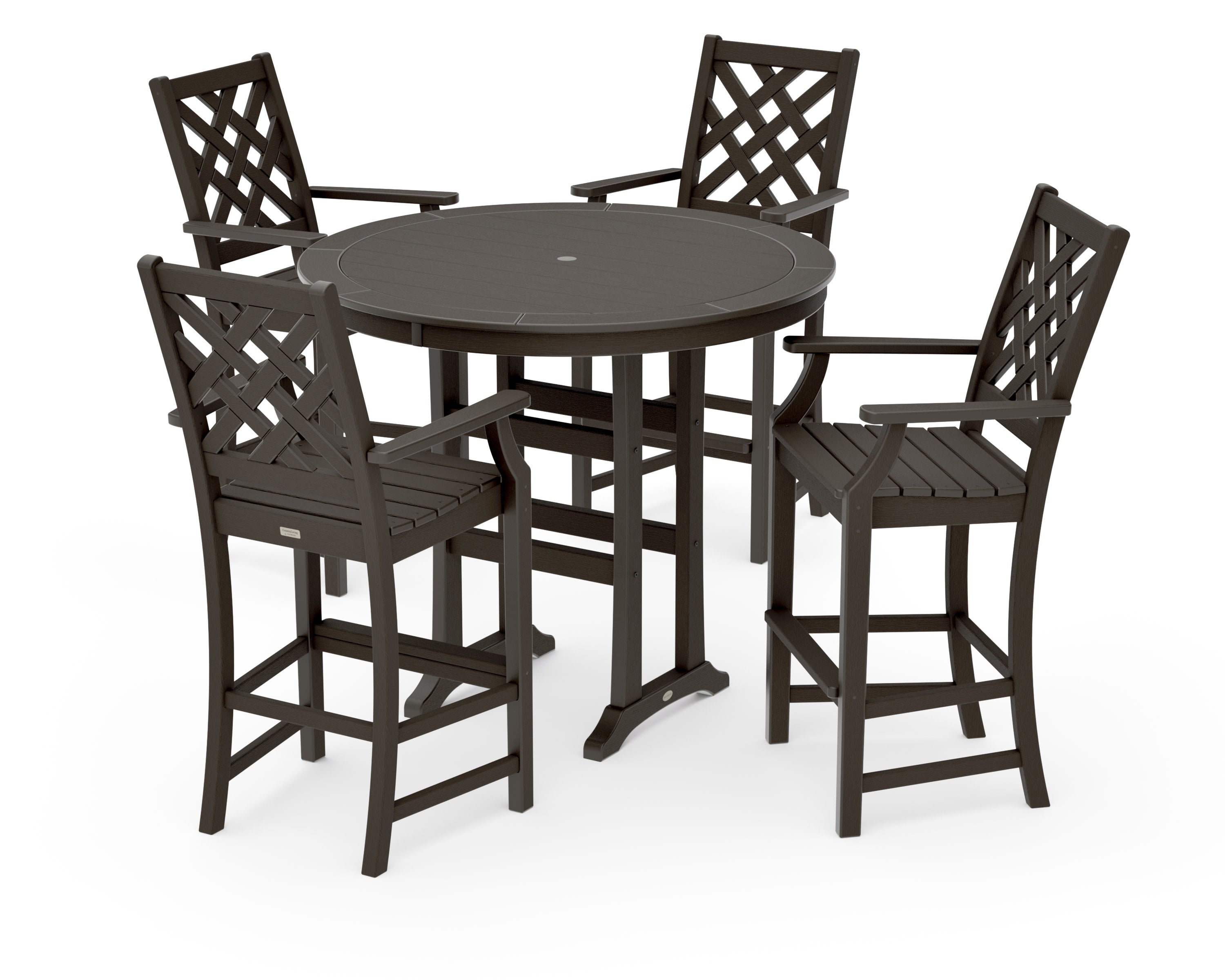 Wovendale 5-Piece Round Bar Set in Vintage Coffee