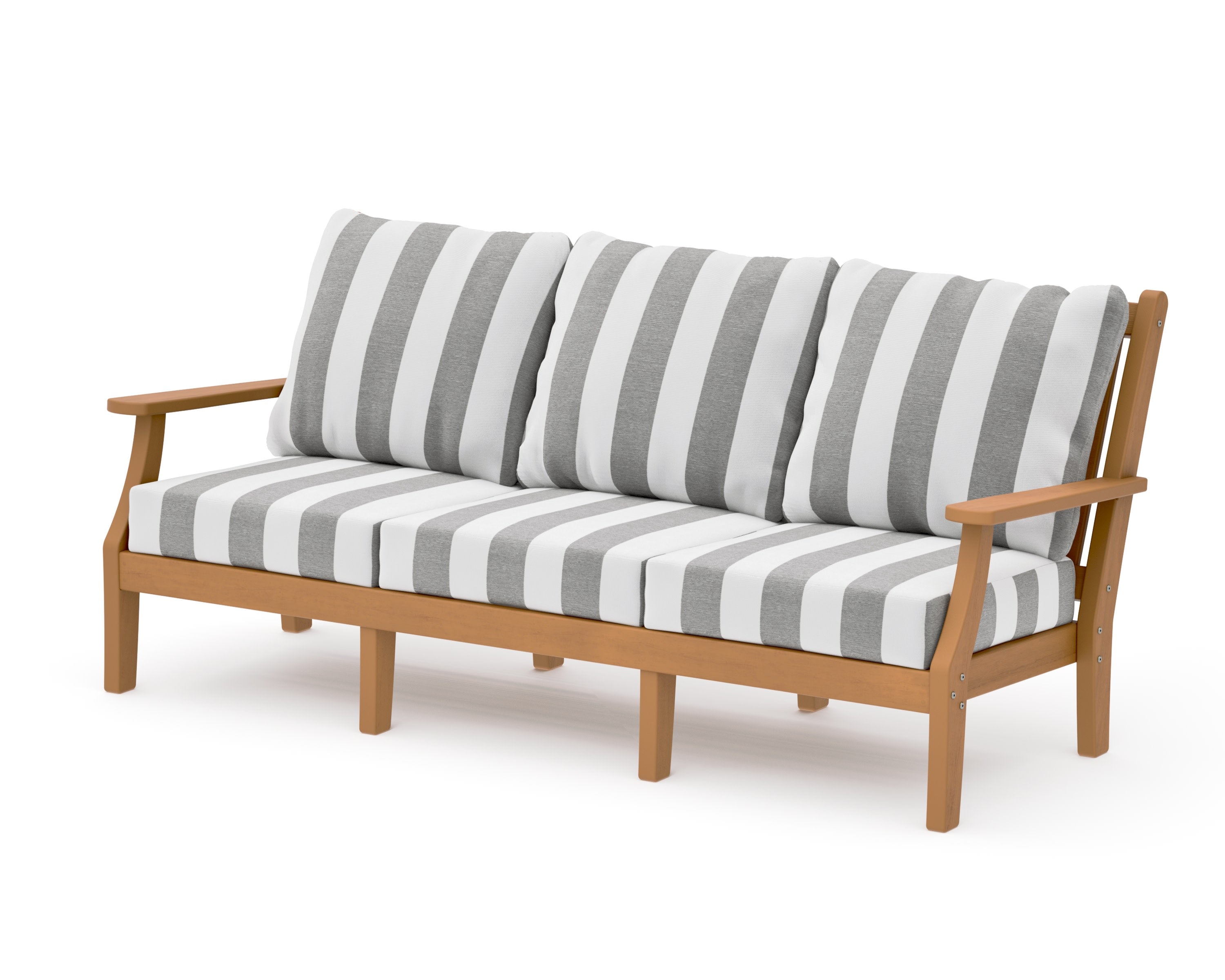 Wovendale Deep Seating Sofa in Natural / Cabana Stripe Grey Mist