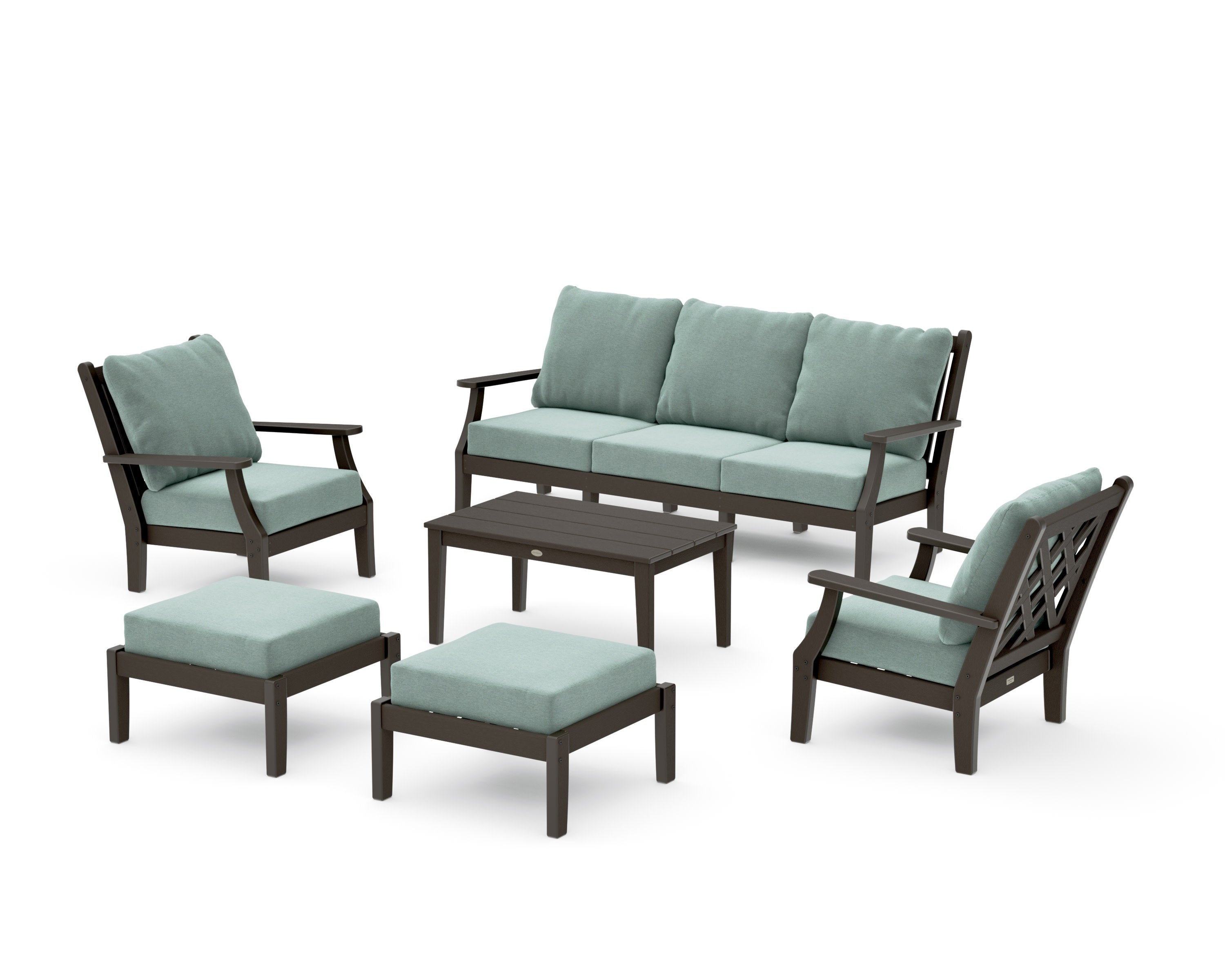 Wovendale 6-Piece Lounge Sofa Set in Vintage Coffee / Glacier Spa