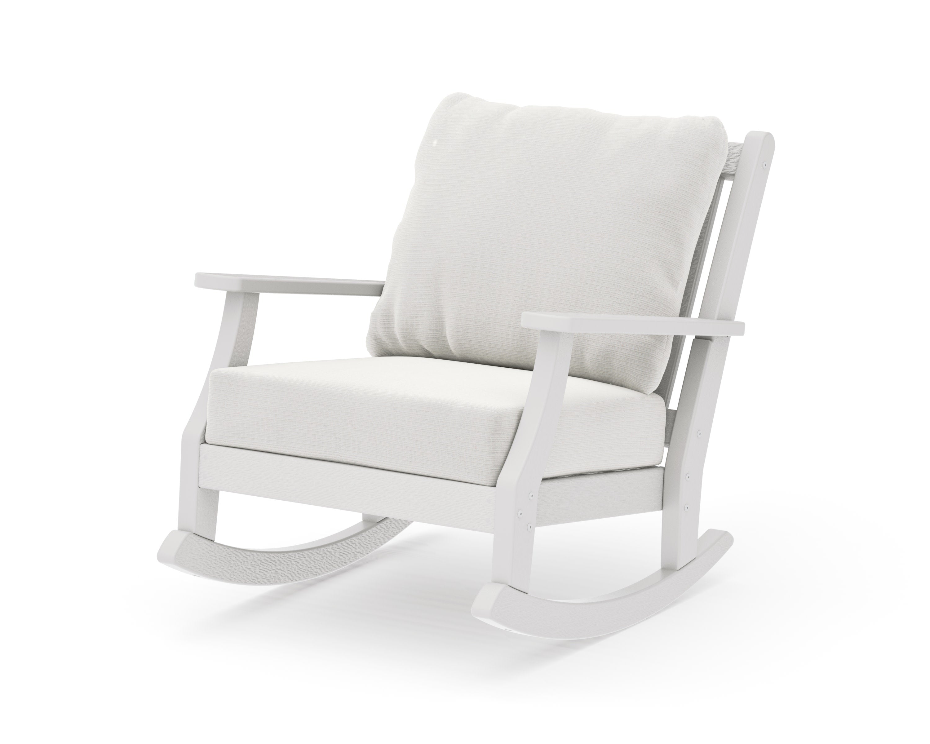 Wovendale Deep Seating Rocking Chair in Vintage White / Natural Linen