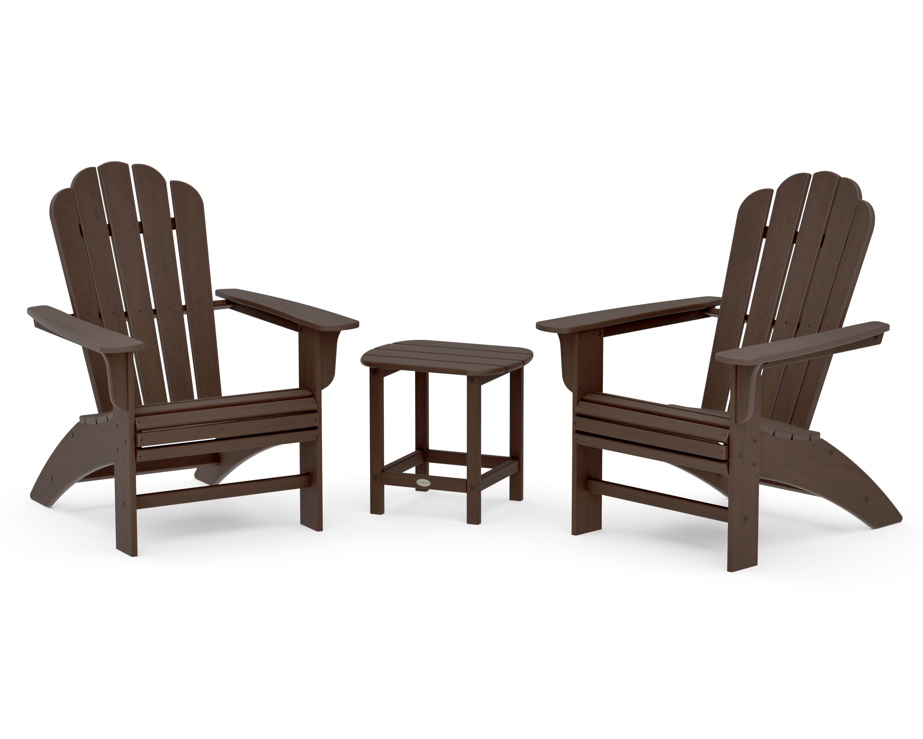 Cottage Curveback Adirondack Chair 3-Piece Set in Kona