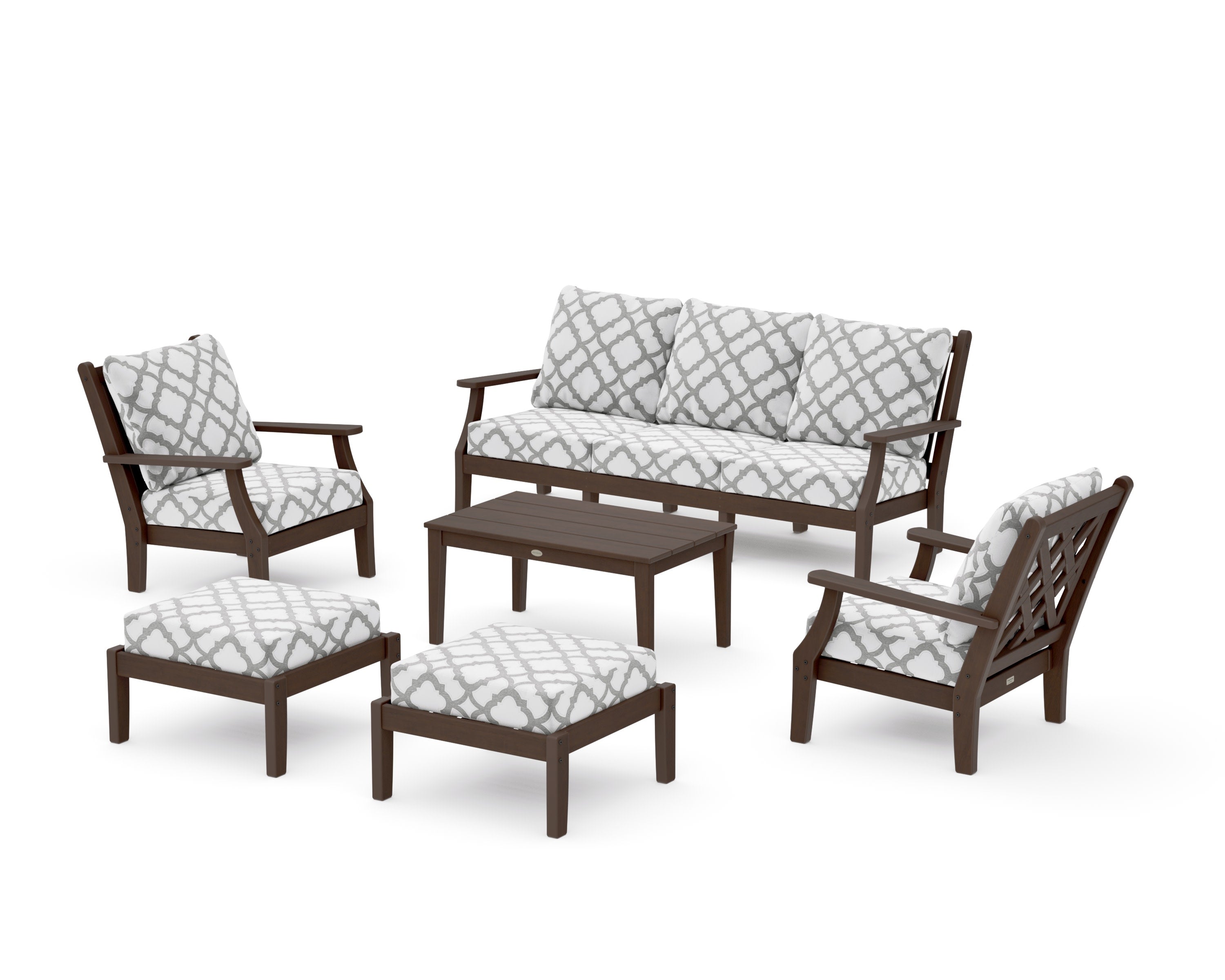 Wovendale 6-Piece Lounge Sofa Set in Kona / Trellis Grey Mist