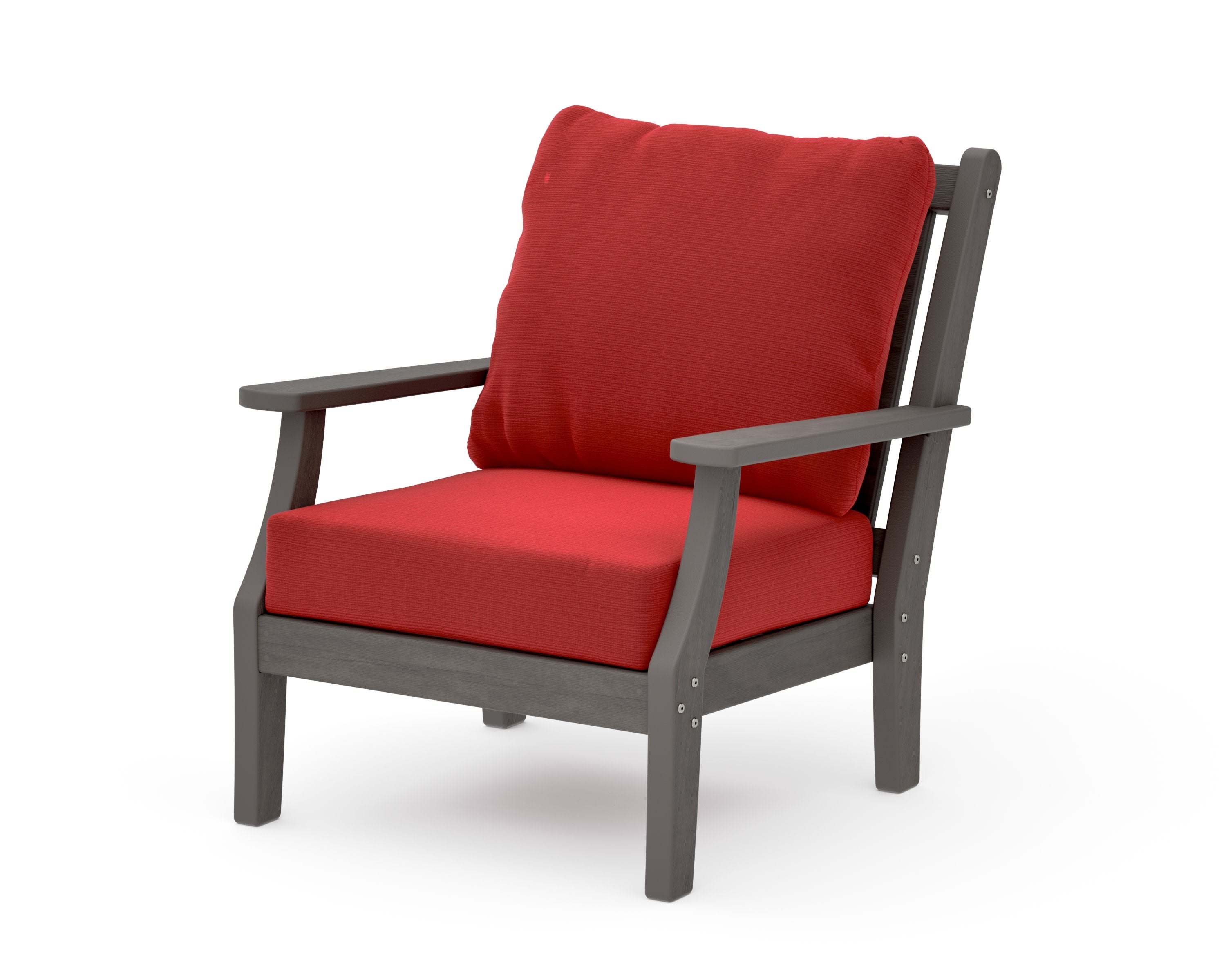 Wovendale Deep Seating Chair in Driftwood / Crimson Linen