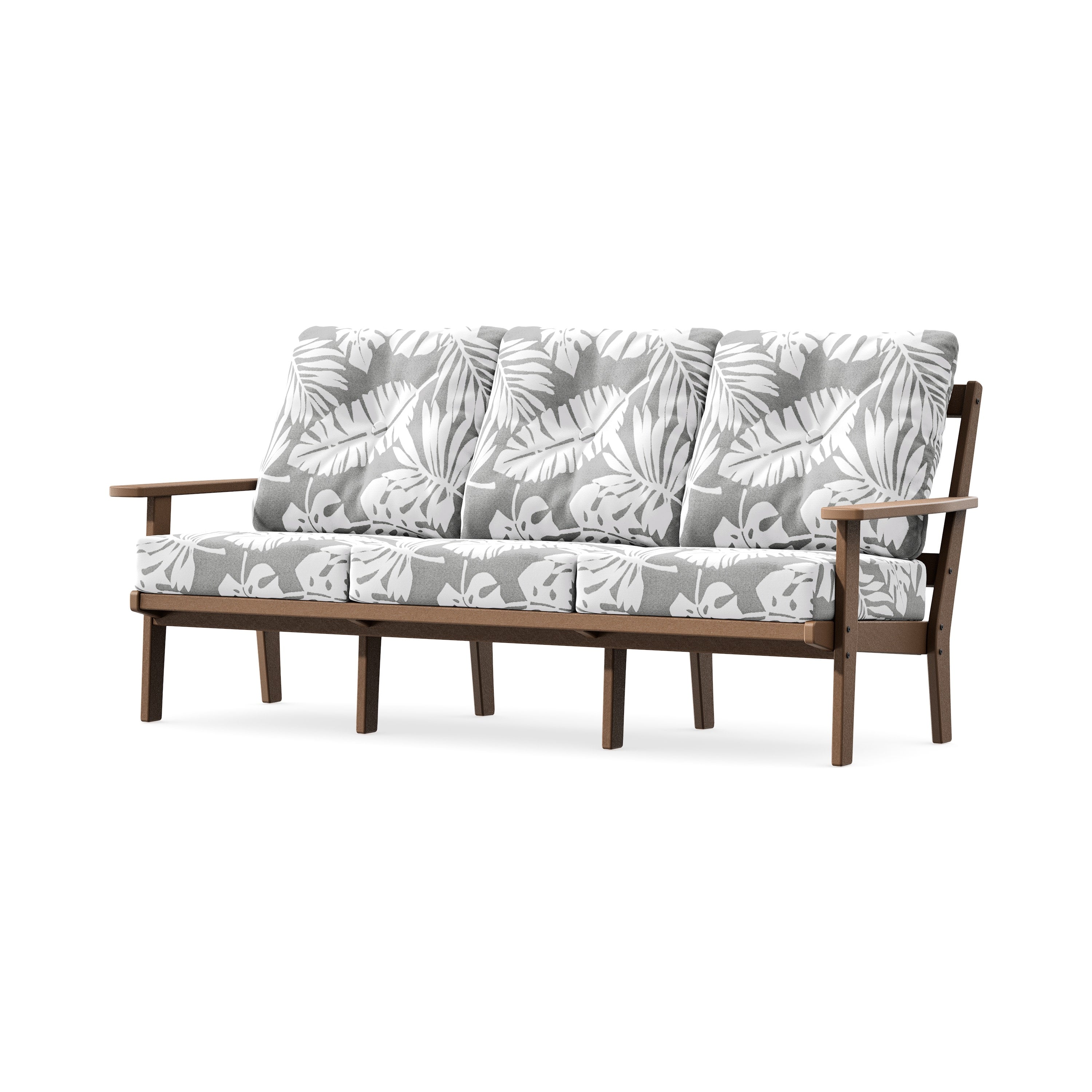 PrairieDeep Seating Sofa in Teak / Leaf Grey Mist
