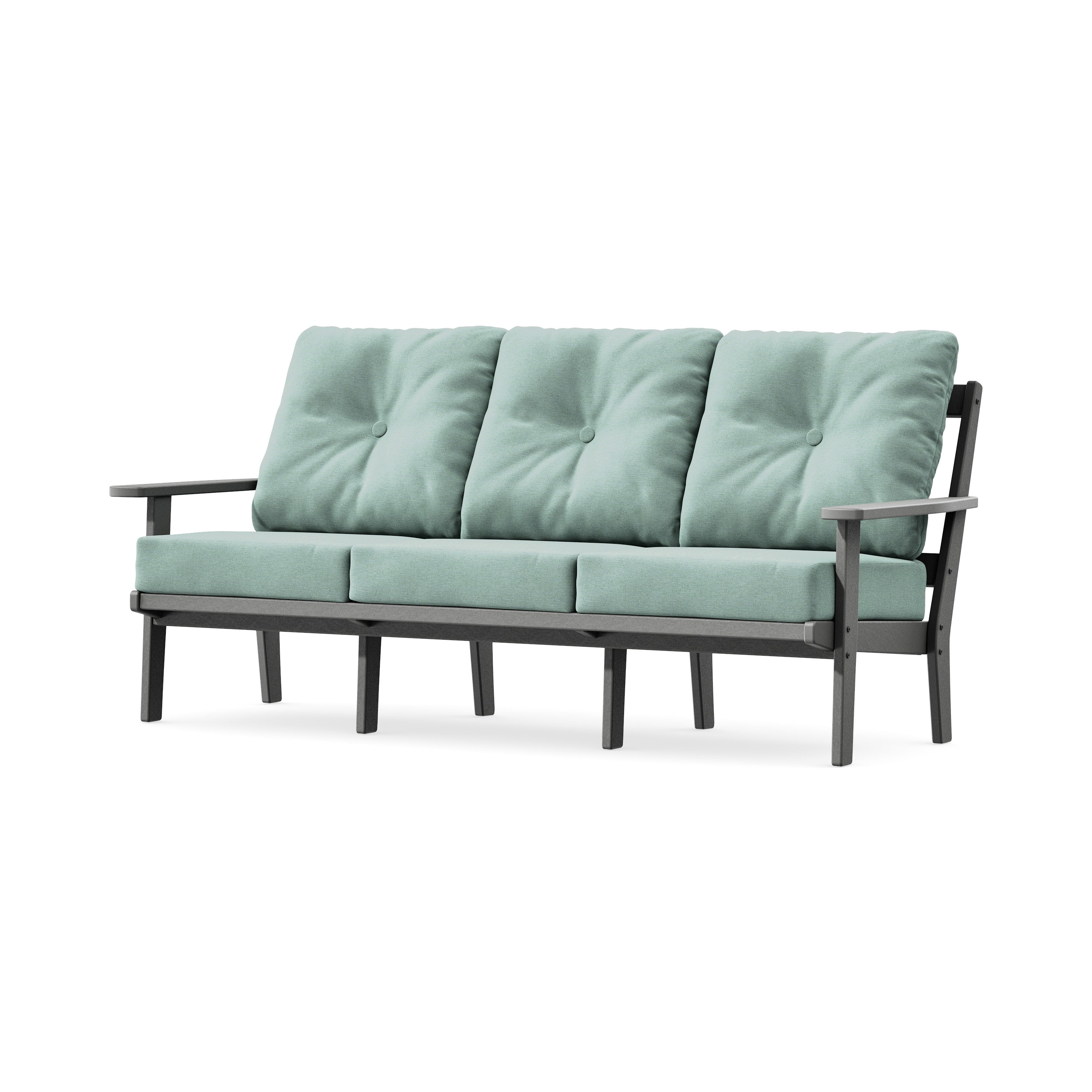 PrairieDeep Seating Sofa in Slate Grey / Glacier Spa