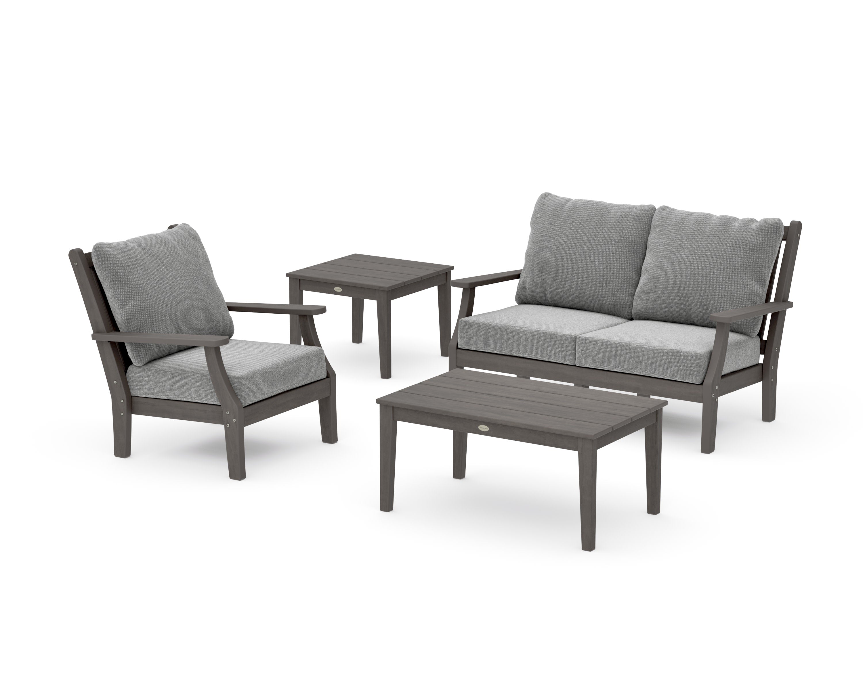 Wovendale 4-Piece Deep Seating Set in Driftwood / Grey Mist