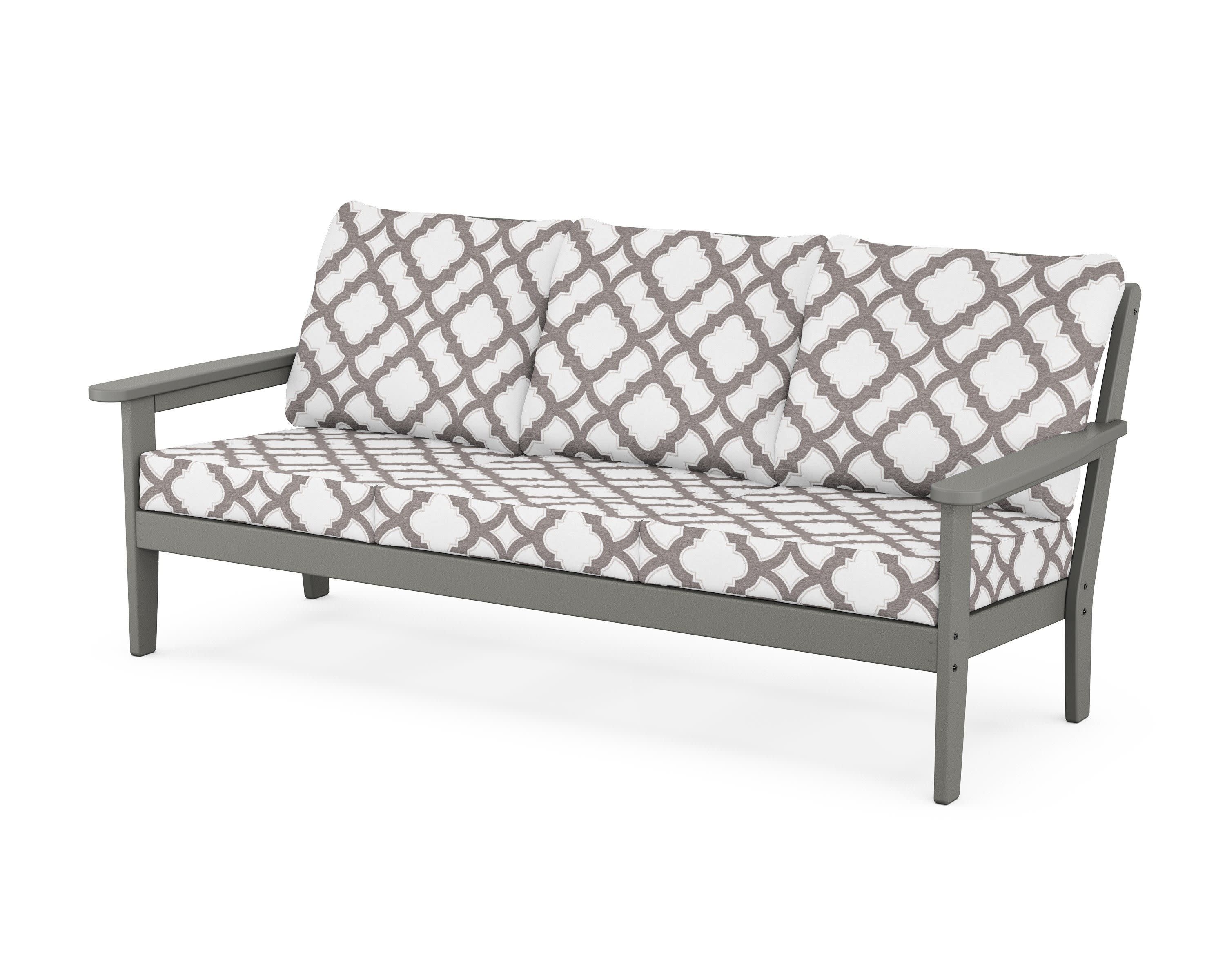 Cottage Deep Seating Sofa in Slate Grey / Trellis Grey Mist
